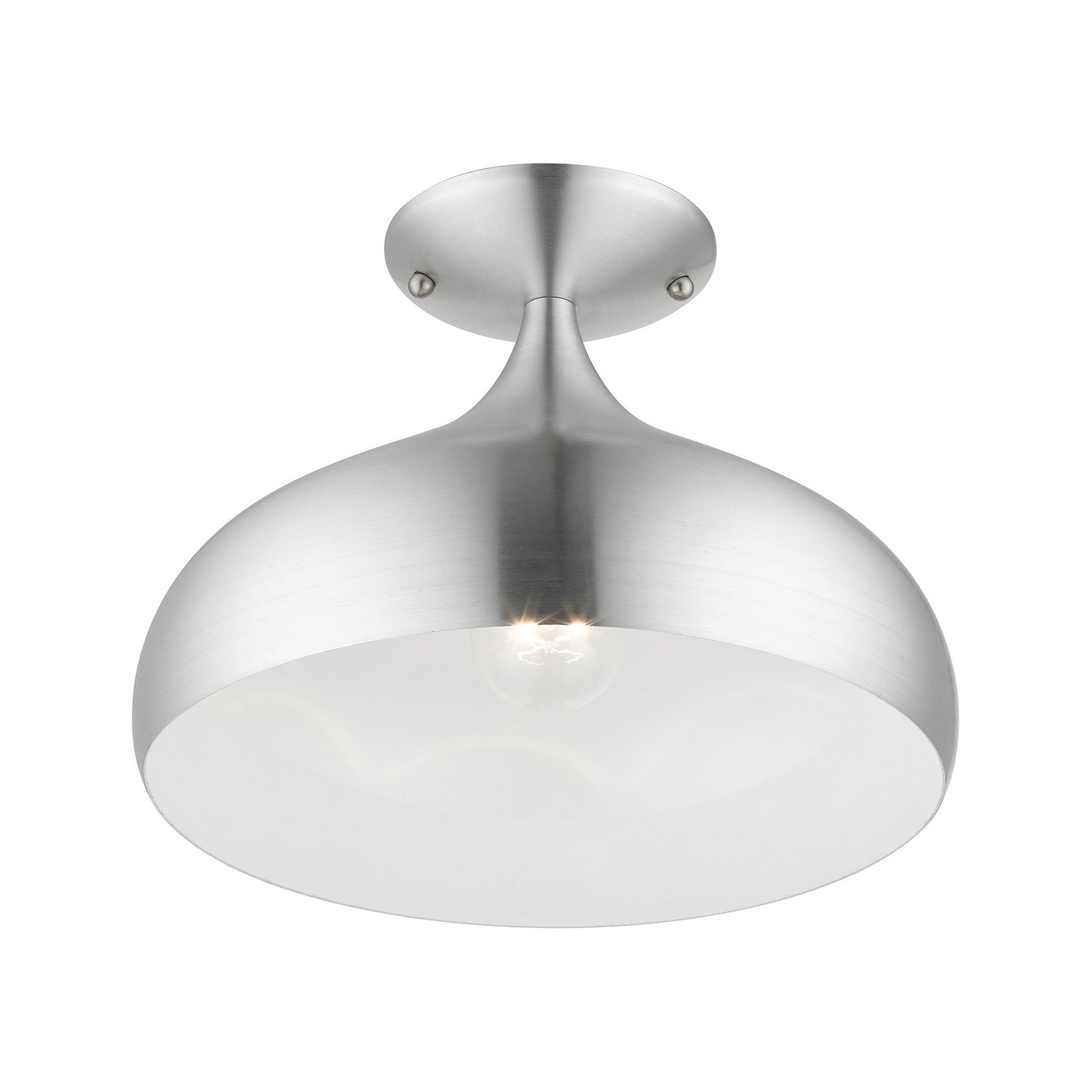 Livex Lighting - 41050-66 - One Light Semi-Flush Mount - Amador - Brushed Aluminum