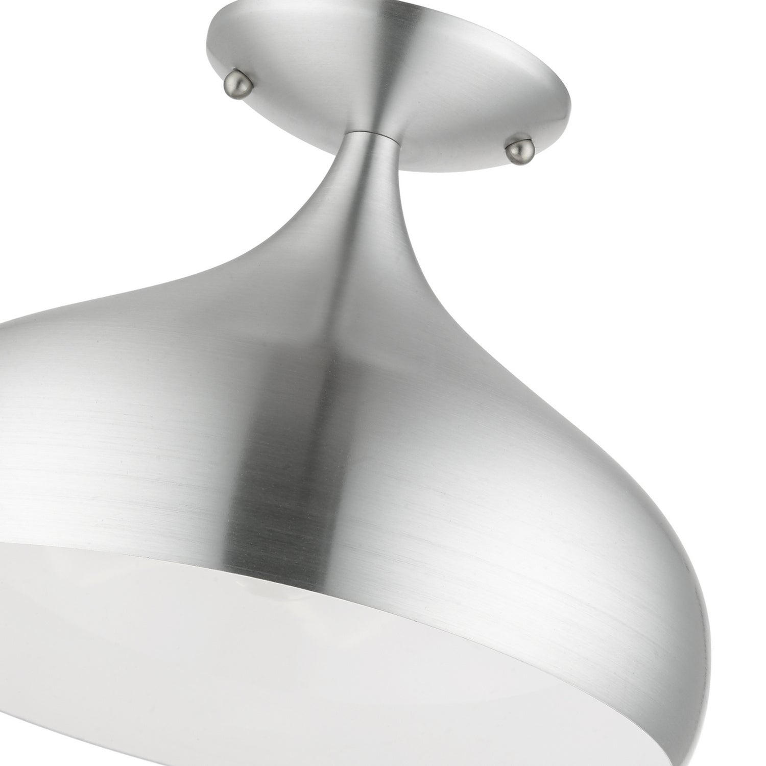 Livex Lighting - 41050-66 - One Light Semi-Flush Mount - Amador - Brushed Aluminum