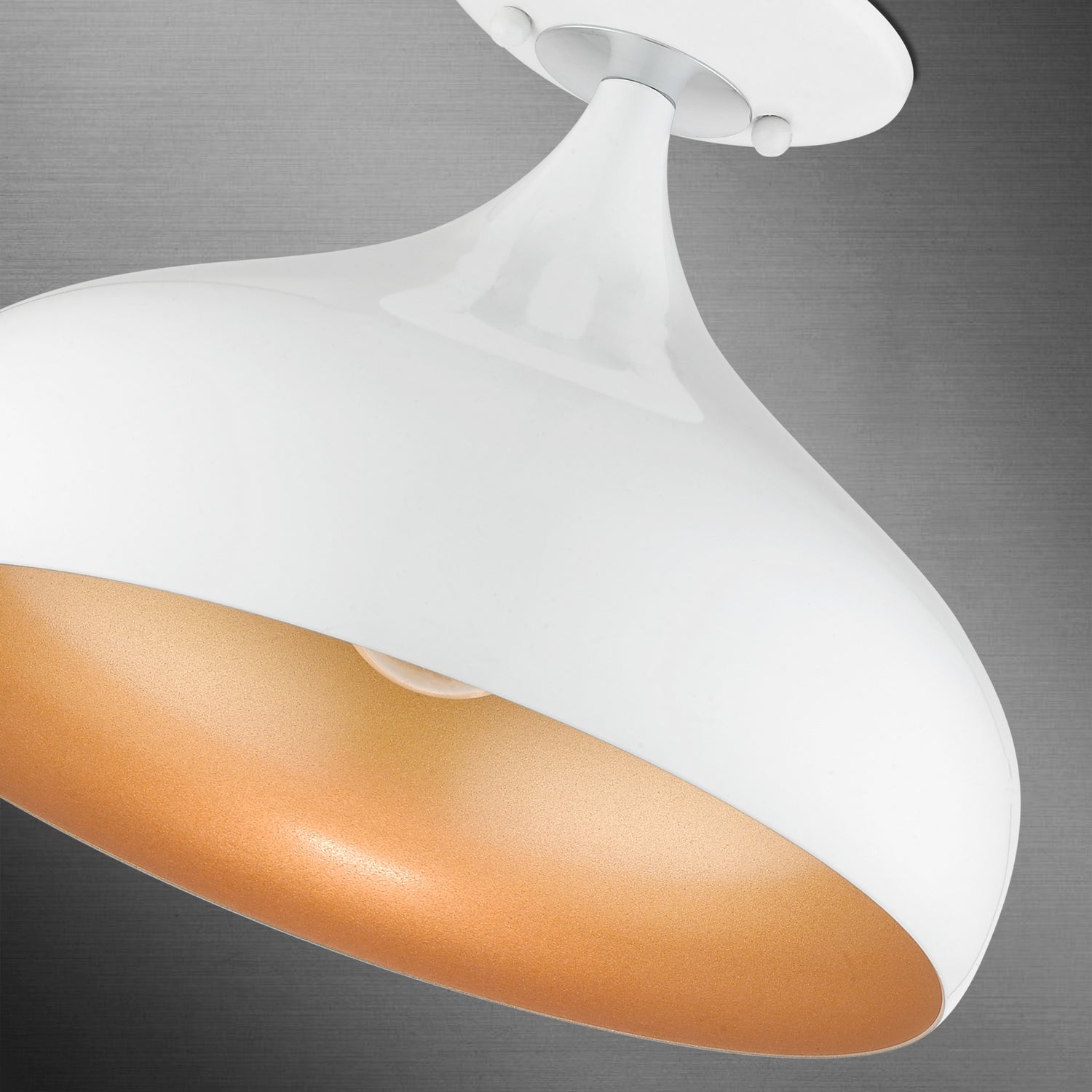 Livex Lighting - 41050-69 - One Light Semi-Flush Mount - Amador - Shiny White w/ Polished Chromes