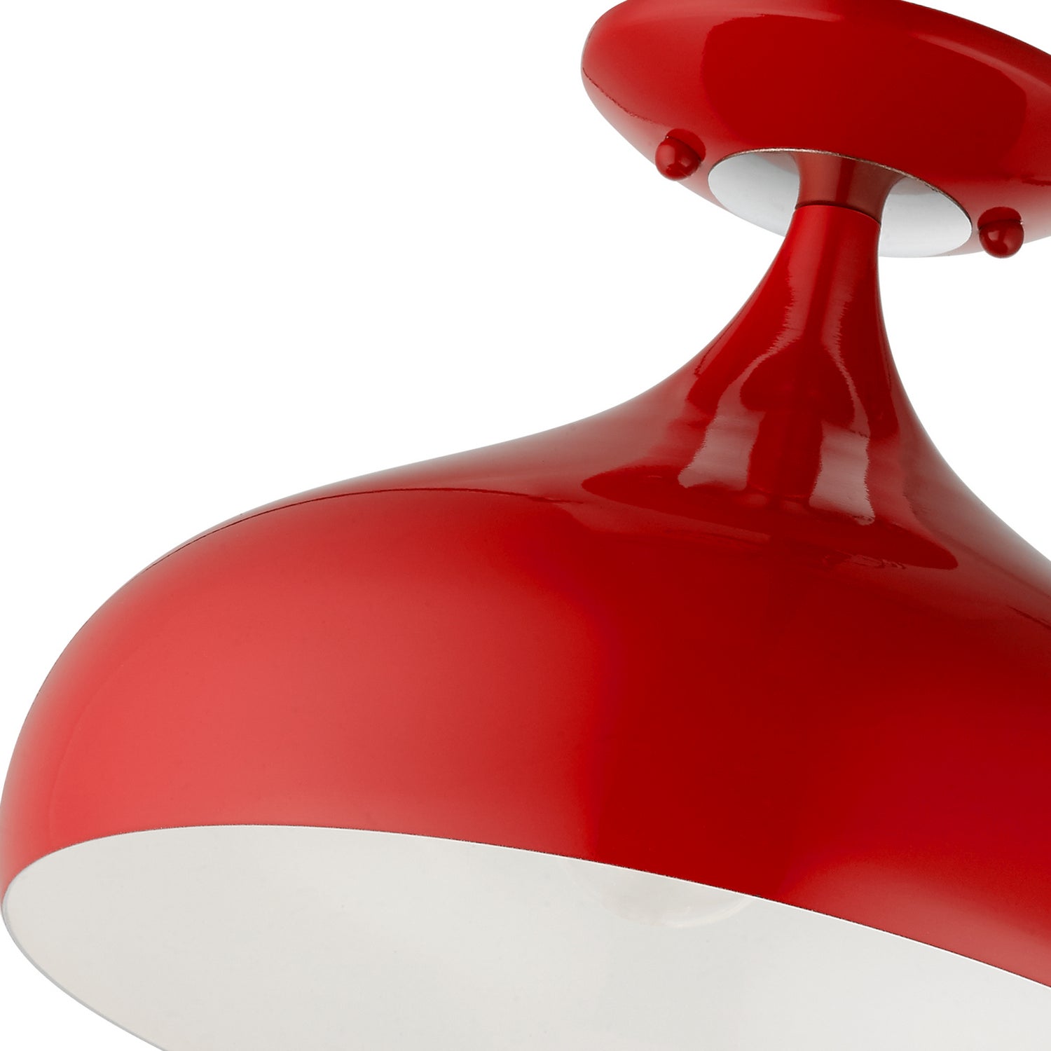 Livex Lighting - 41050-72 - One Light Semi-Flush Mount - Amador - Shiny Red w/ Polished Chromes