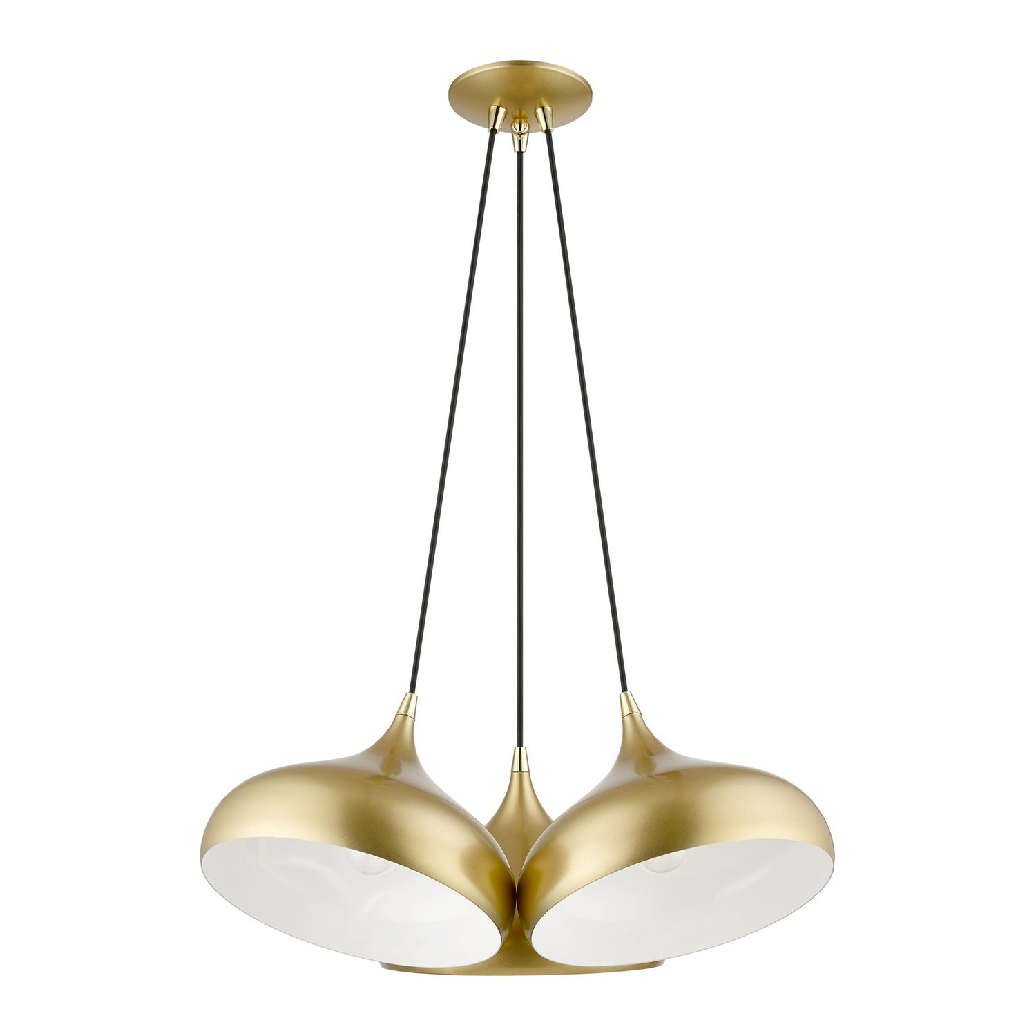 Livex Lighting - 41053-33 - Three Light Pendant - Amador - Soft Gold w/ Polished Brasss