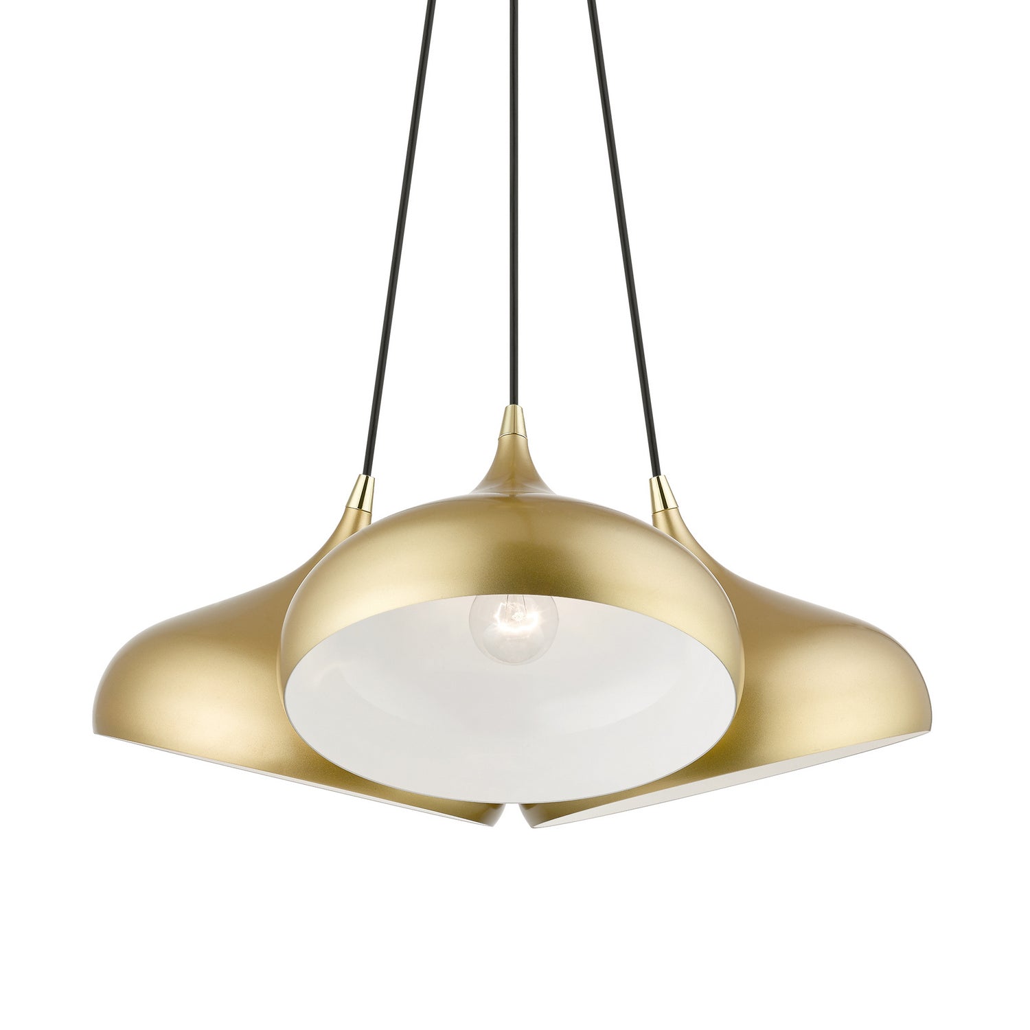 Livex Lighting - 41053-33 - Three Light Pendant - Amador - Soft Gold w/ Polished Brasss