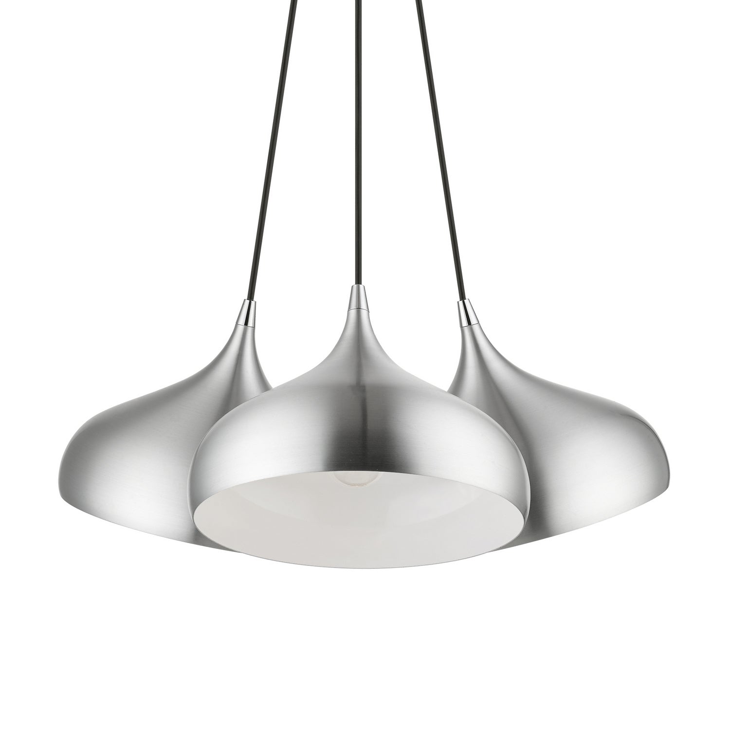 Livex Lighting - 41053-66 - Three Light Pendant - Amador - Brushed Aluminum w/ Polished Chromes