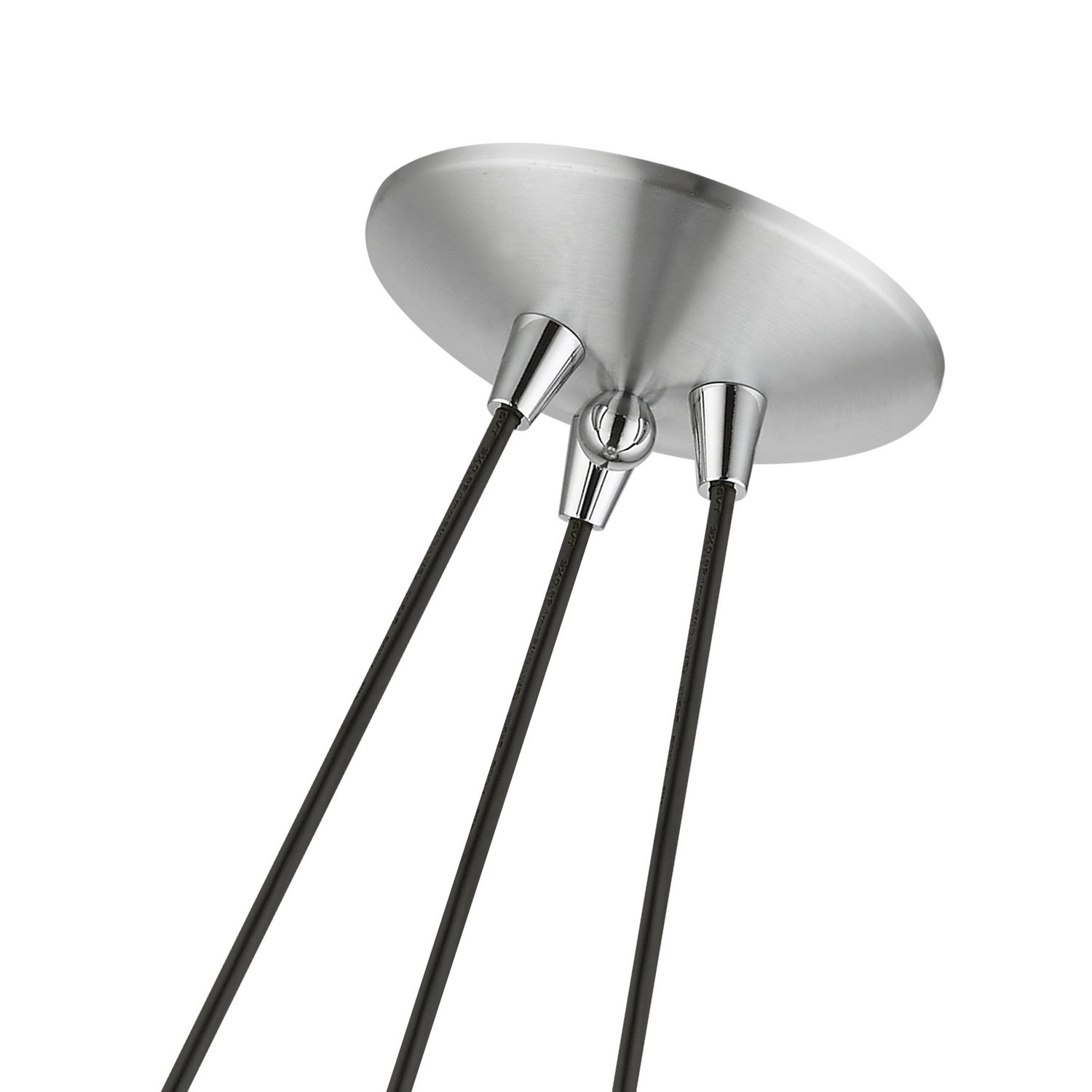 Livex Lighting - 41053-66 - Three Light Pendant - Amador - Brushed Aluminum w/ Polished Chromes