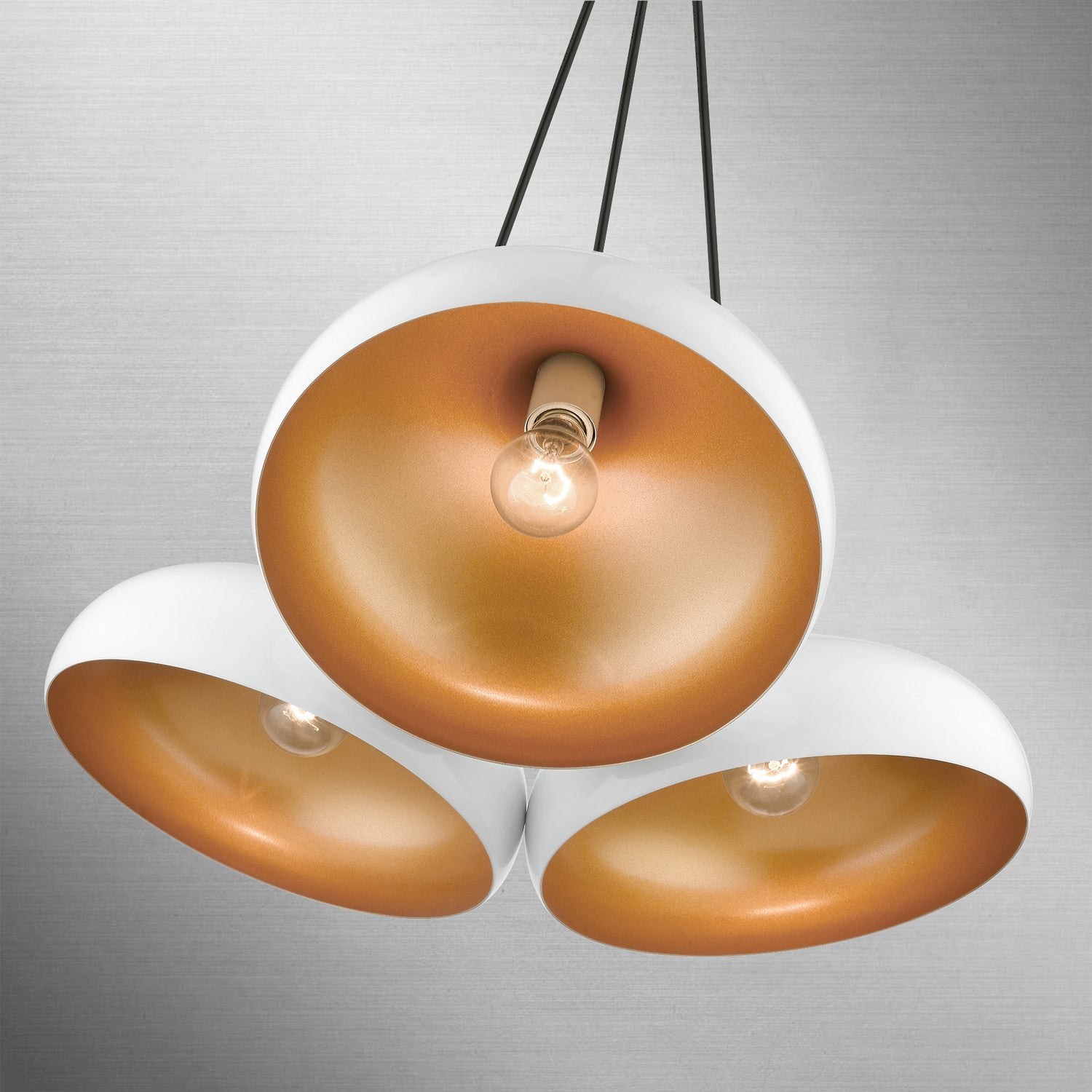 Livex Lighting - 41053-69 - Three Light Pendant - Amador - Shiny White w/ Polished Chromes