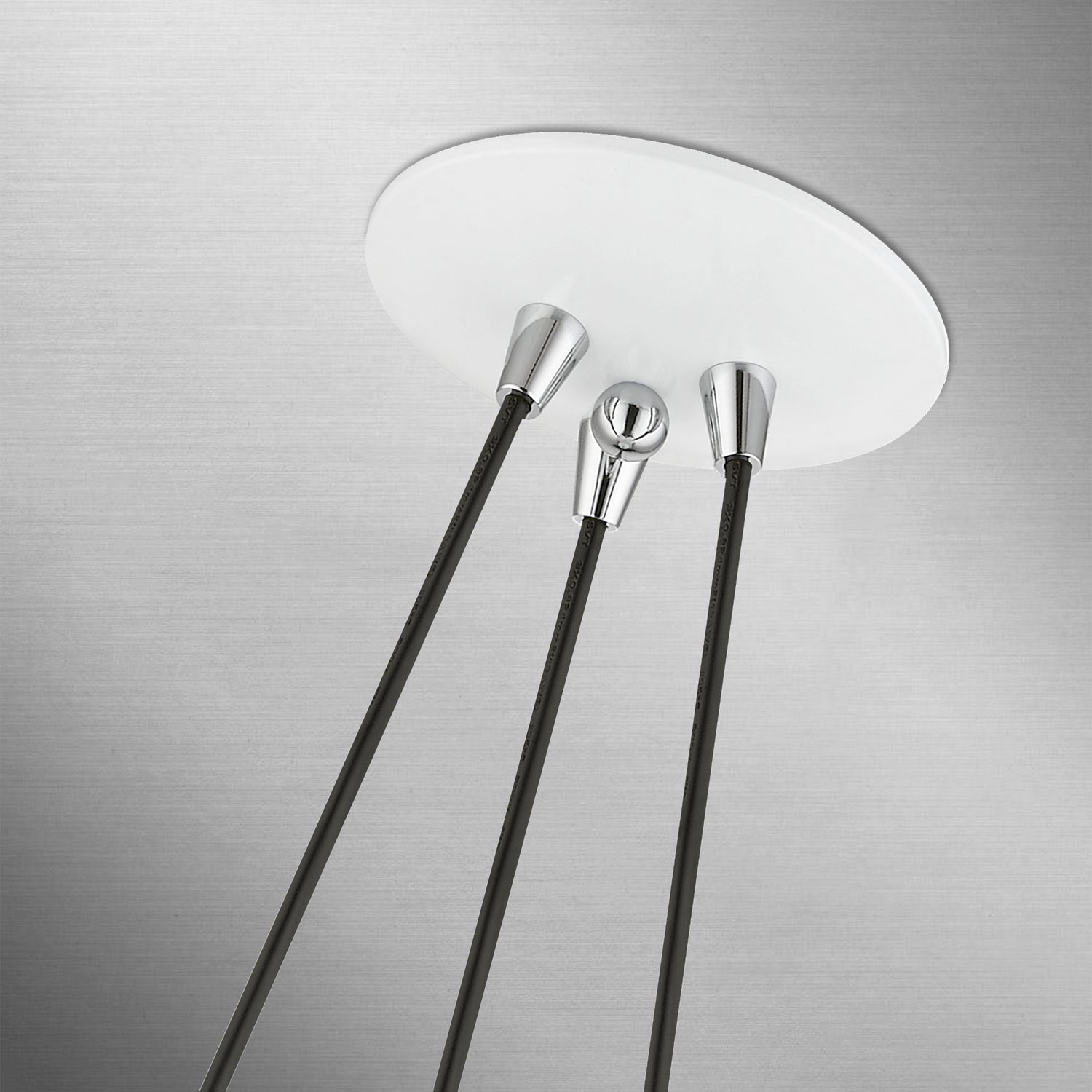 Livex Lighting - 41053-69 - Three Light Pendant - Amador - Shiny White w/ Polished Chromes
