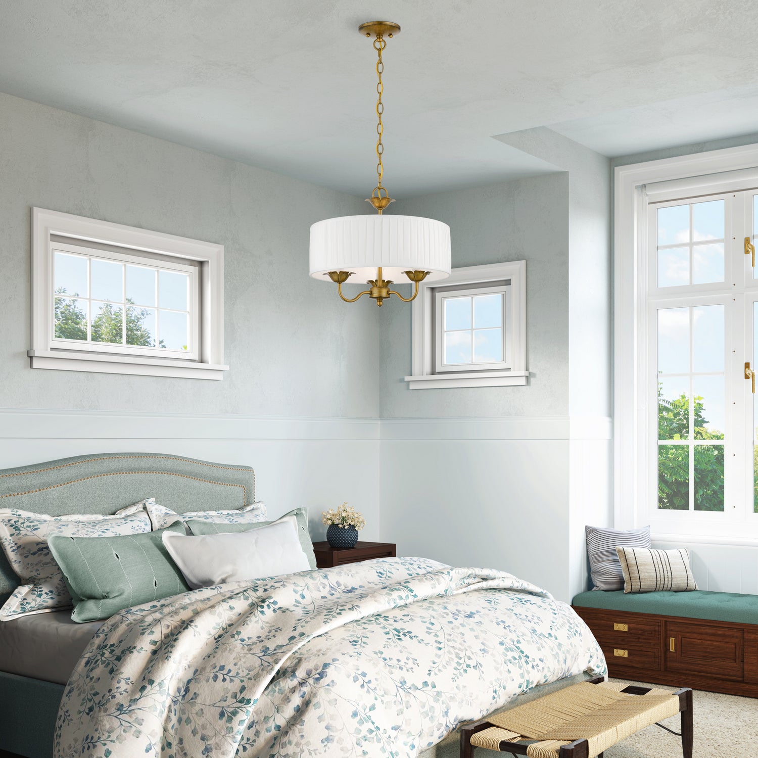 Livex Lighting - 41773-48 - Three Light Pendant - Edinburgh - Antique Gold Leaf