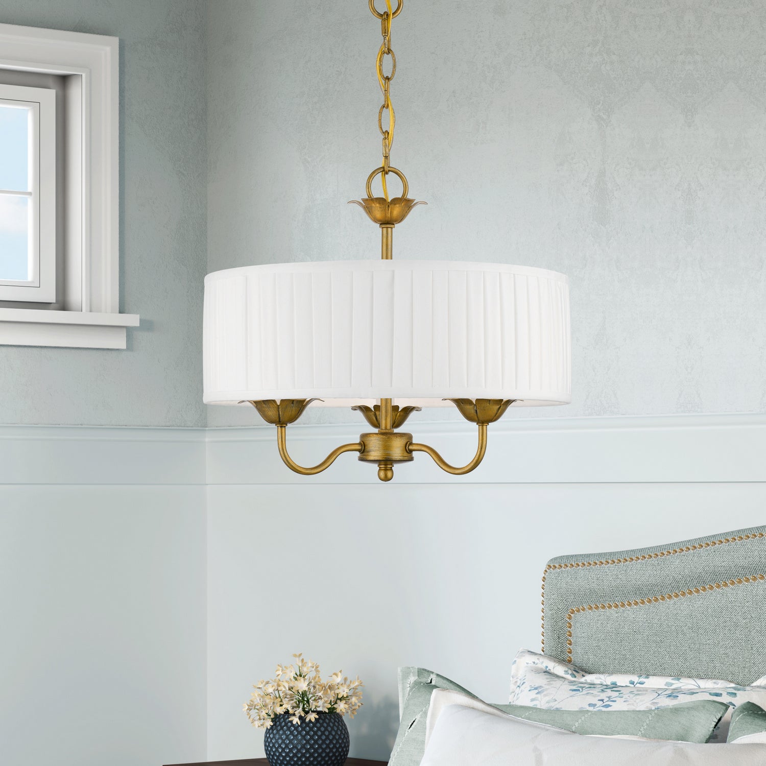 Livex Lighting - 41773-48 - Three Light Pendant - Edinburgh - Antique Gold Leaf