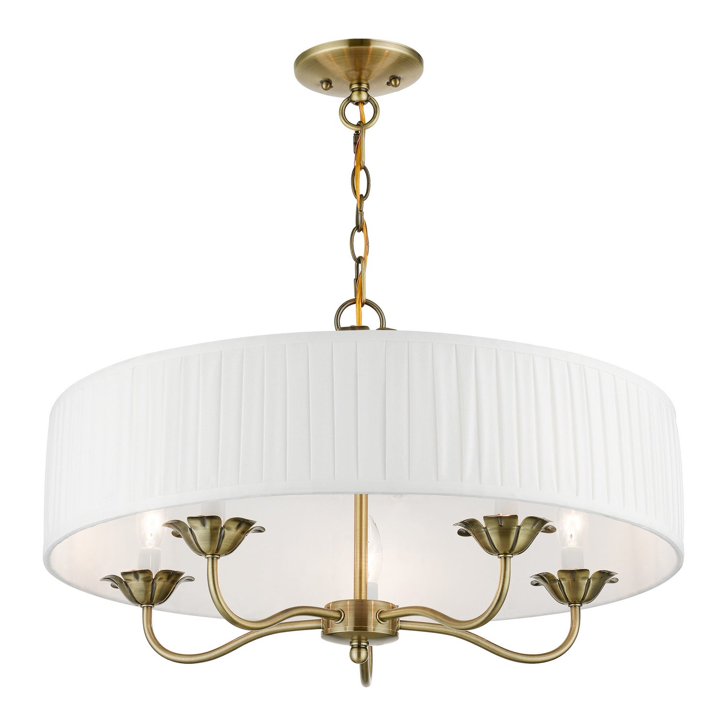 Livex Lighting - 41775-01 - Five Light Pendant - Edinburgh - Antique Brass