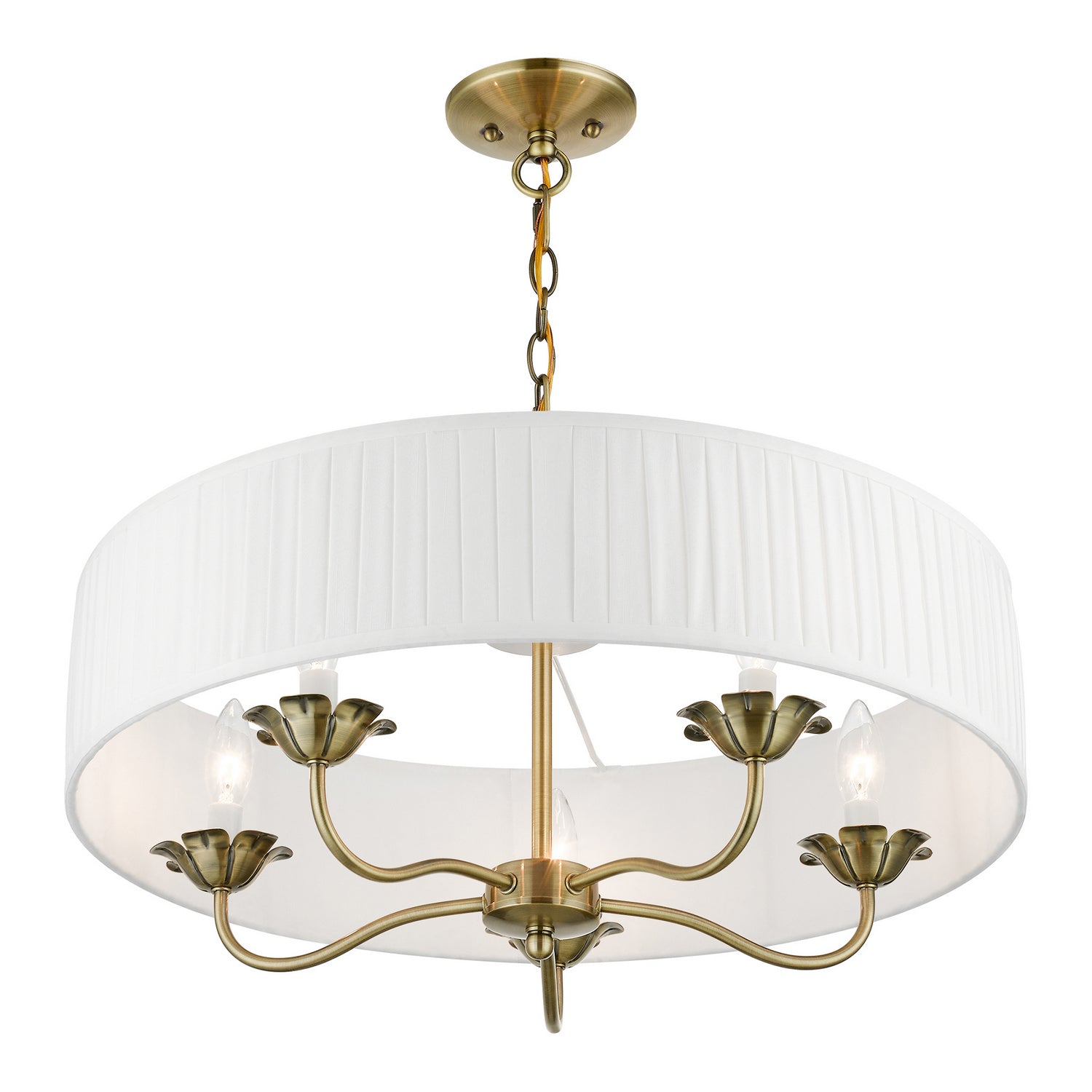 Livex Lighting - 41775-01 - Five Light Pendant - Edinburgh - Antique Brass