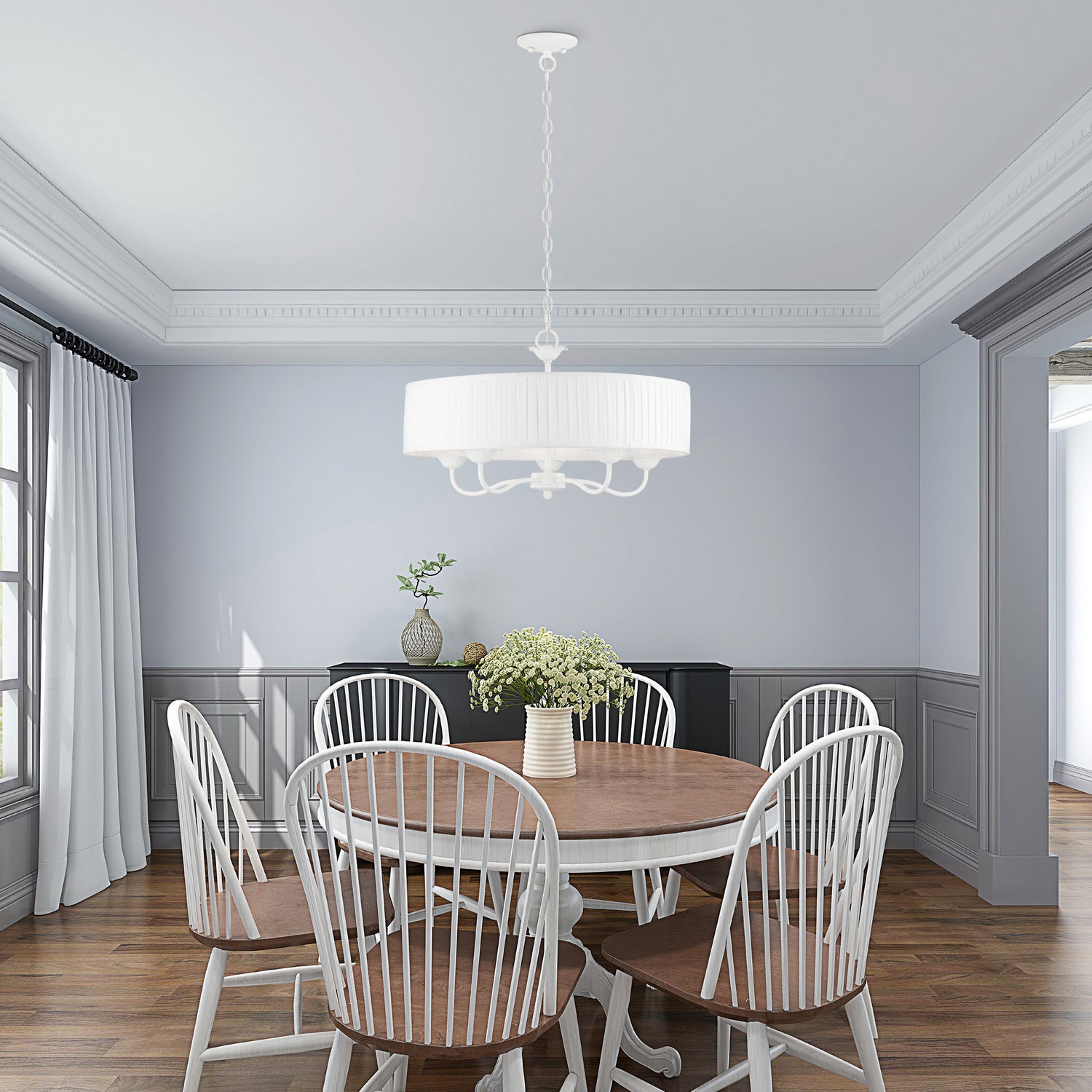 Livex Lighting - 41775-03 - Five Light Pendant - Edinburgh - White