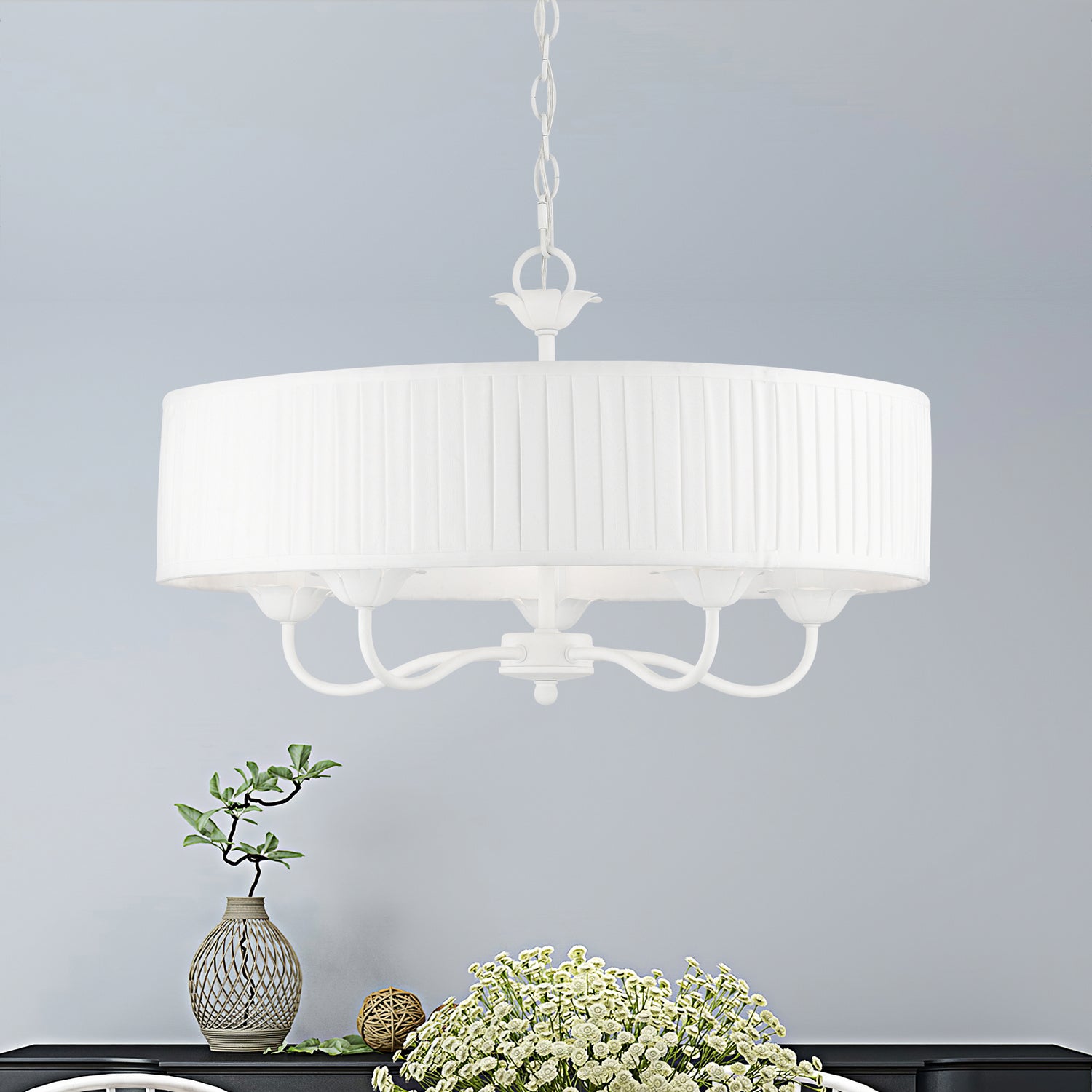 Livex Lighting - 41775-03 - Five Light Pendant - Edinburgh - White