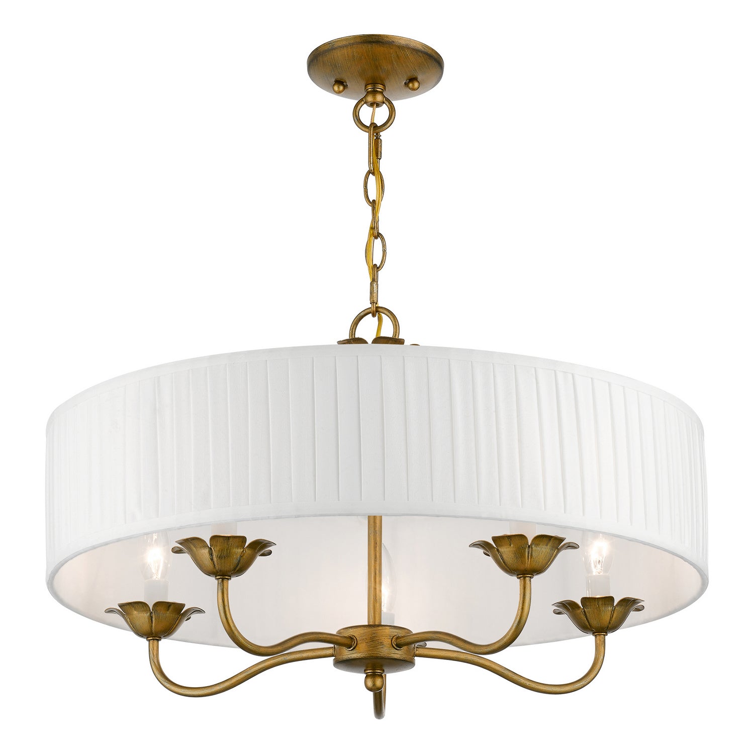 Livex Lighting - 41775-48 - Five Light Pendant - Edinburgh - Antique Gold Leaf