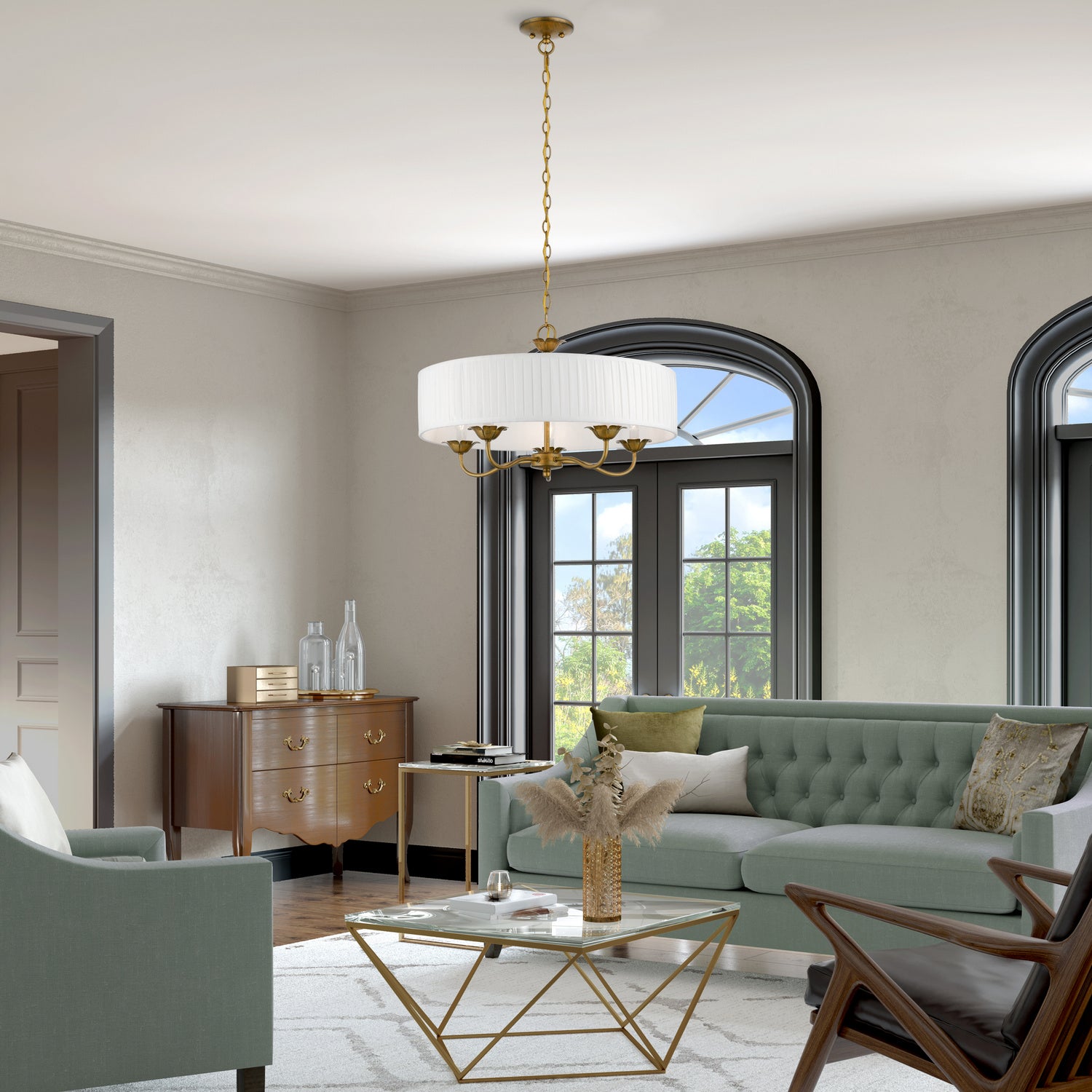 Livex Lighting - 41775-48 - Five Light Pendant - Edinburgh - Antique Gold Leaf