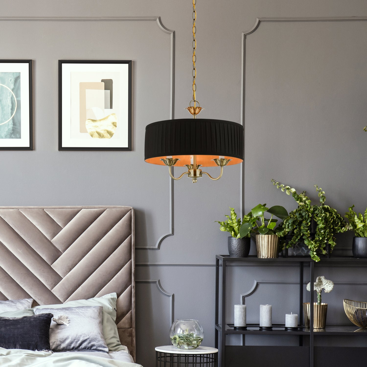 Livex Lighting - 41863-01 - Three Light Pendant - Harrington - Antique Brass