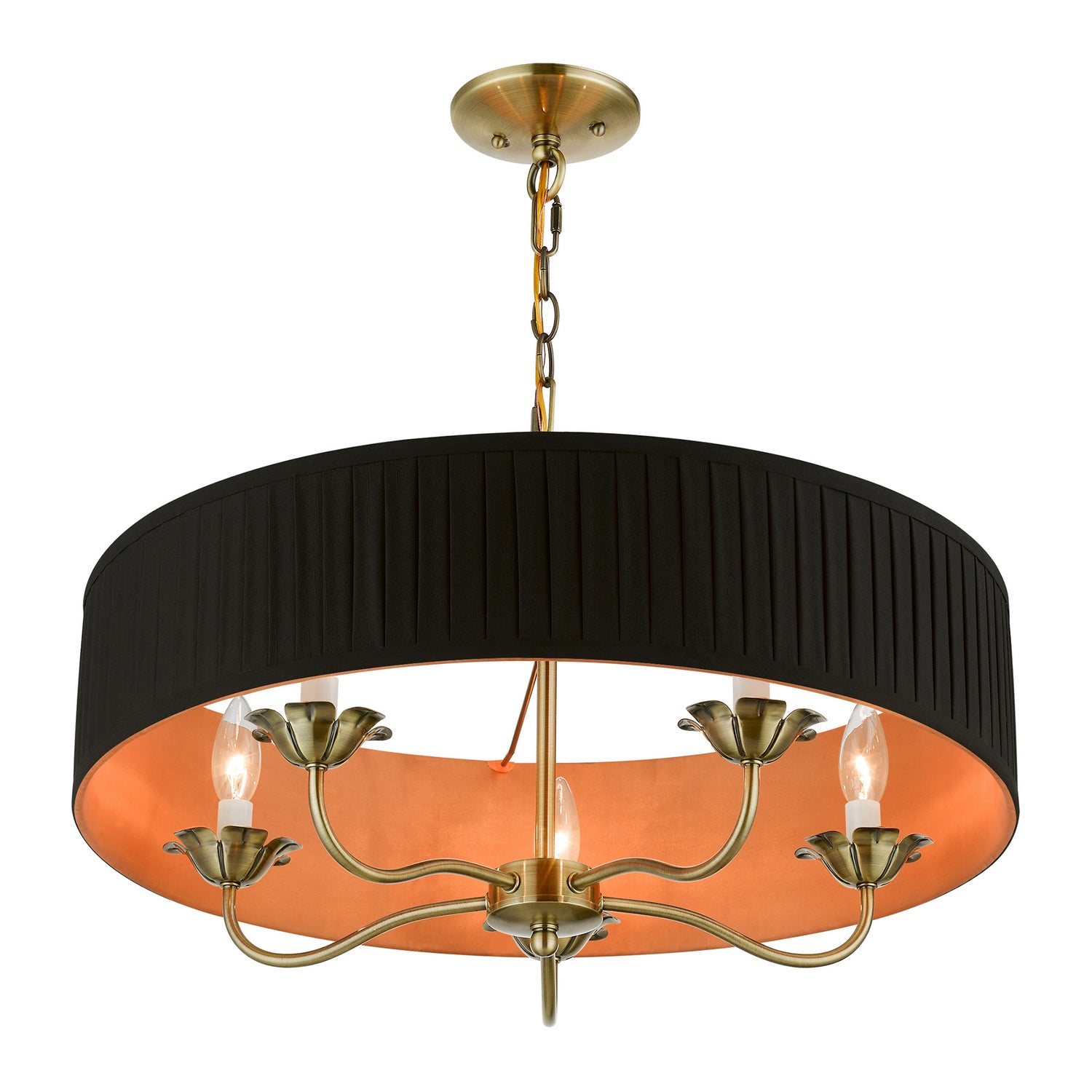 Livex Lighting - 41865-01 - Five Light Pendant - Harrington - Antique Brass