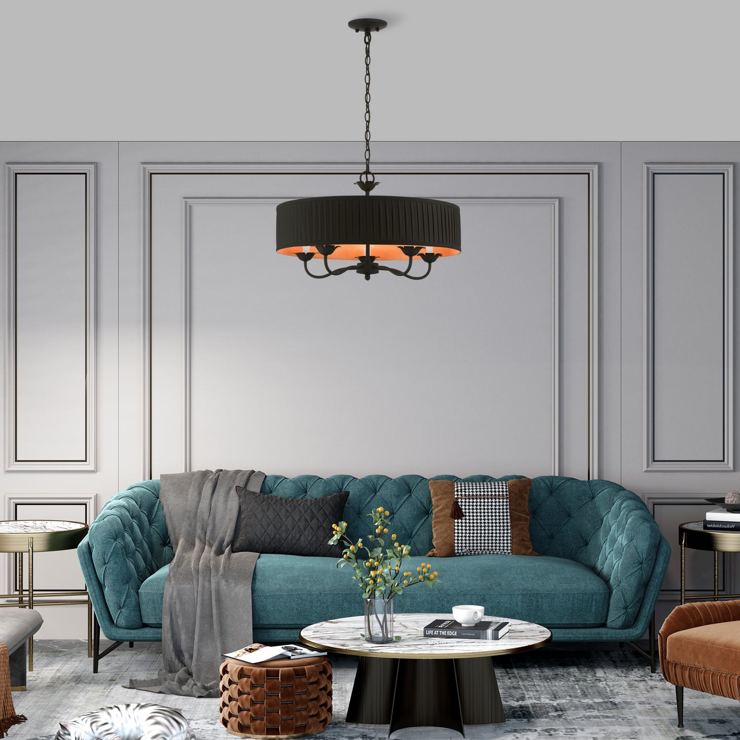 Livex Lighting - 41865-04 - Five Light Pendant - Harrington - Black