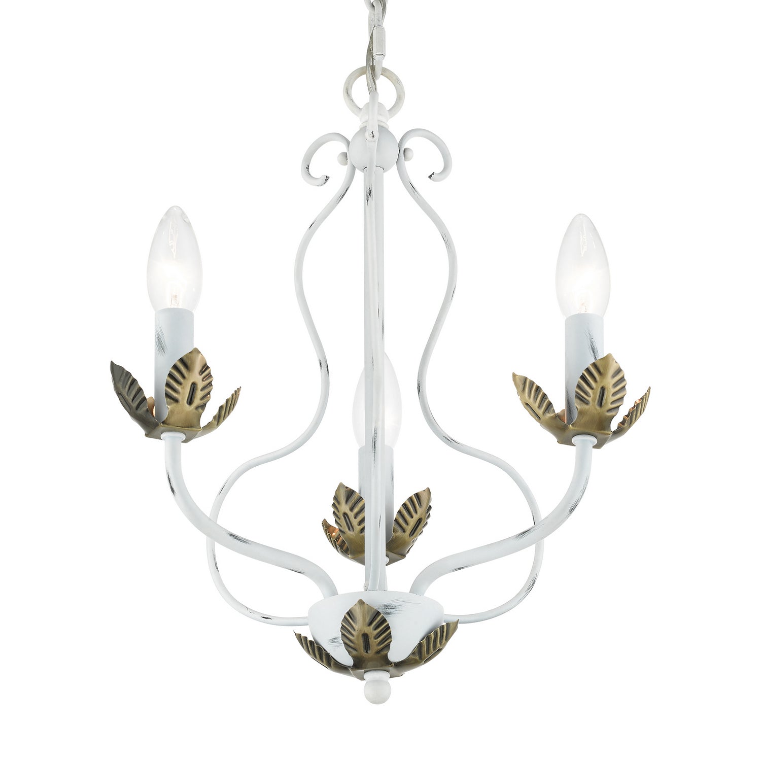 Livex Lighting - 42903-60 - Three Light Chandelier - Katarina - Antique White w/ Antique Brasss