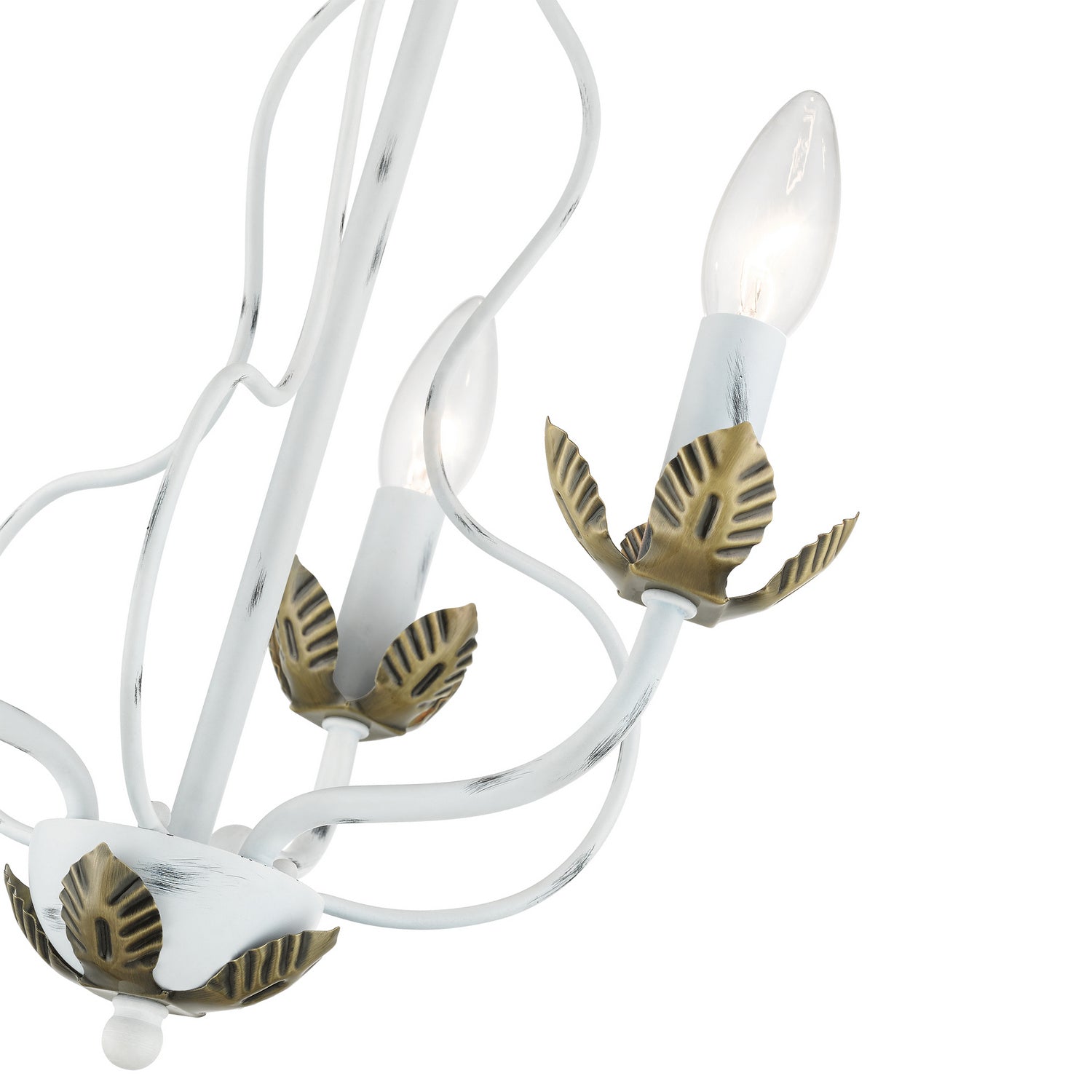 Livex Lighting - 42903-60 - Three Light Chandelier - Katarina - Antique White w/ Antique Brasss