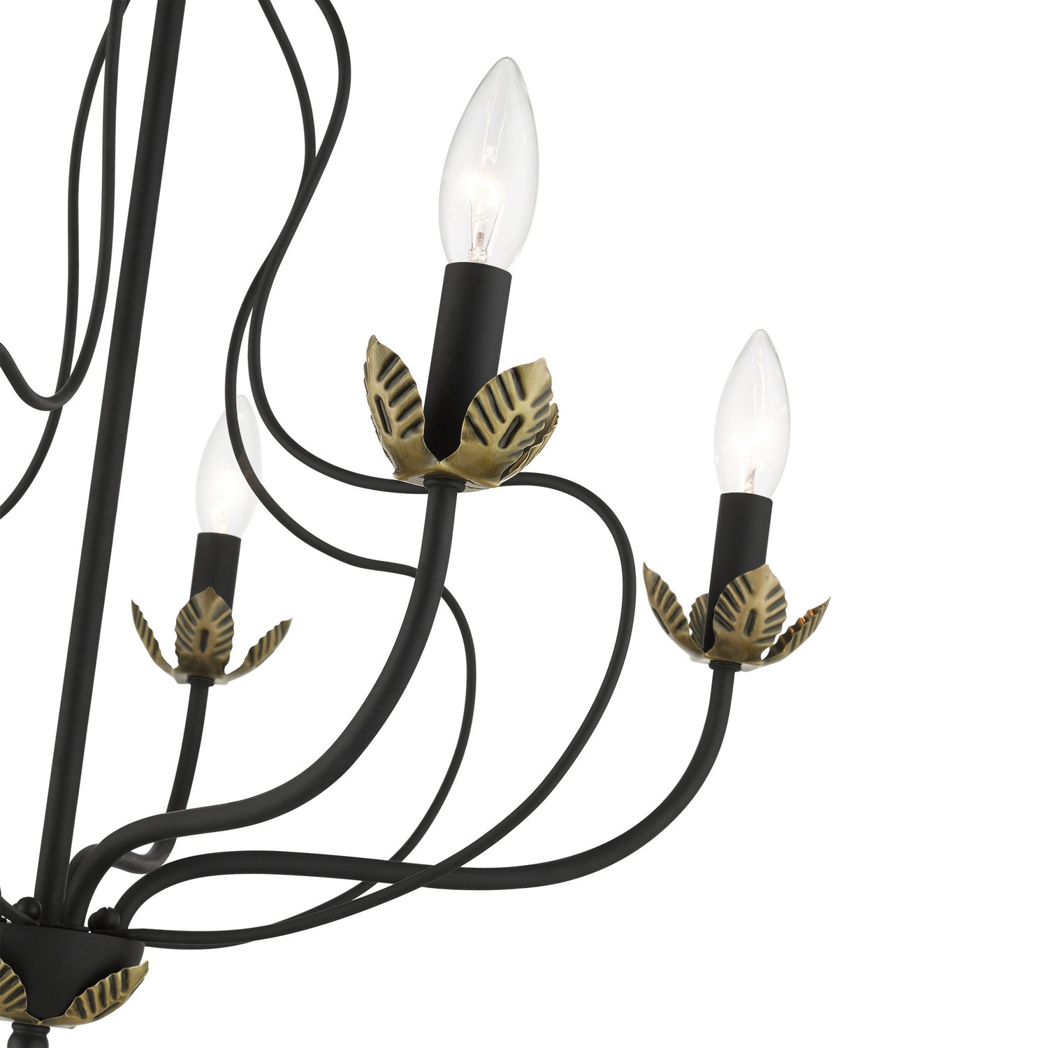 Livex Lighting - 42905-04 - Five Light Chandelier - Katarina - Black w/ Antique Brasss
