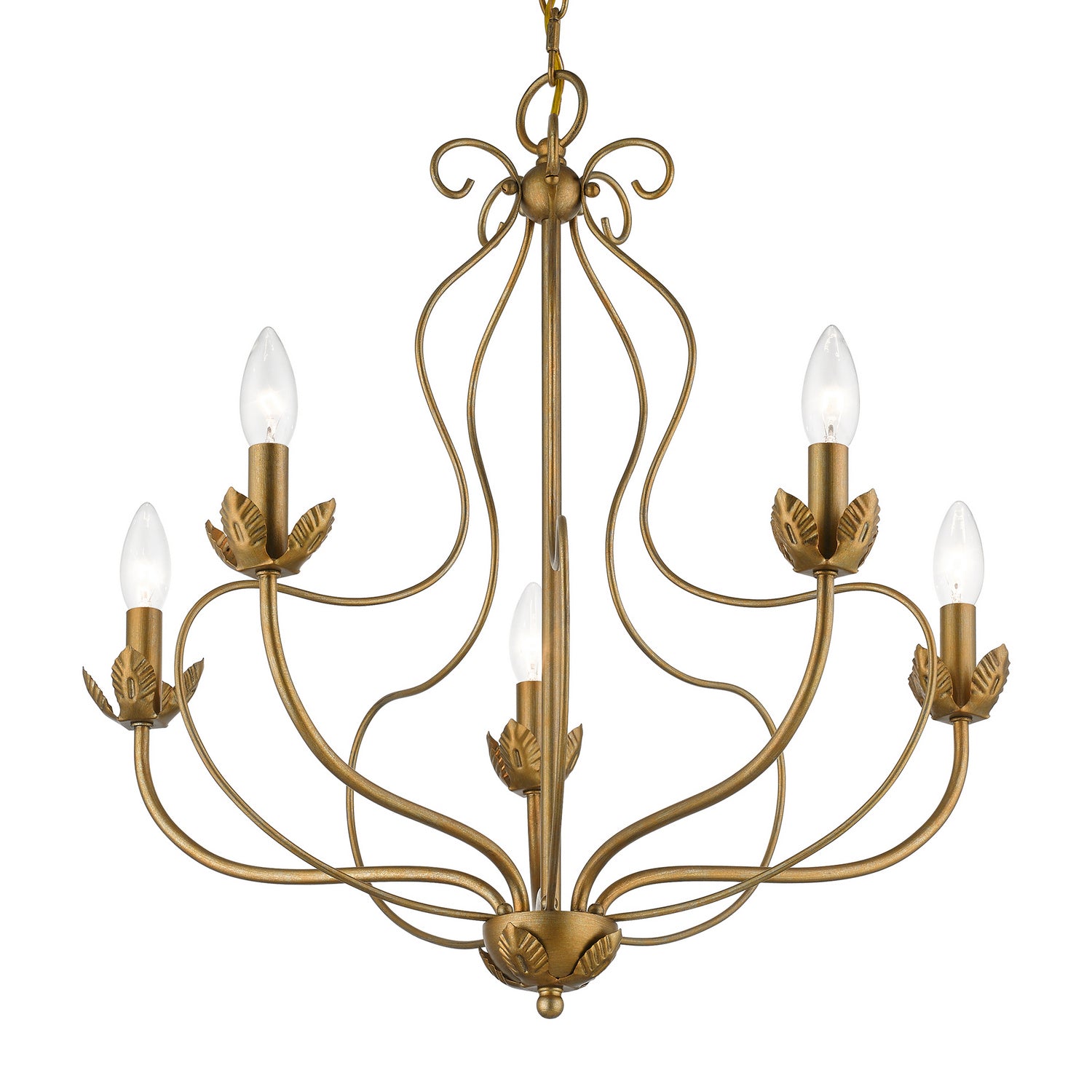 Livex Lighting - 42905-48 - Five Light Chandelier - Katarina - Antique Gold Leaf