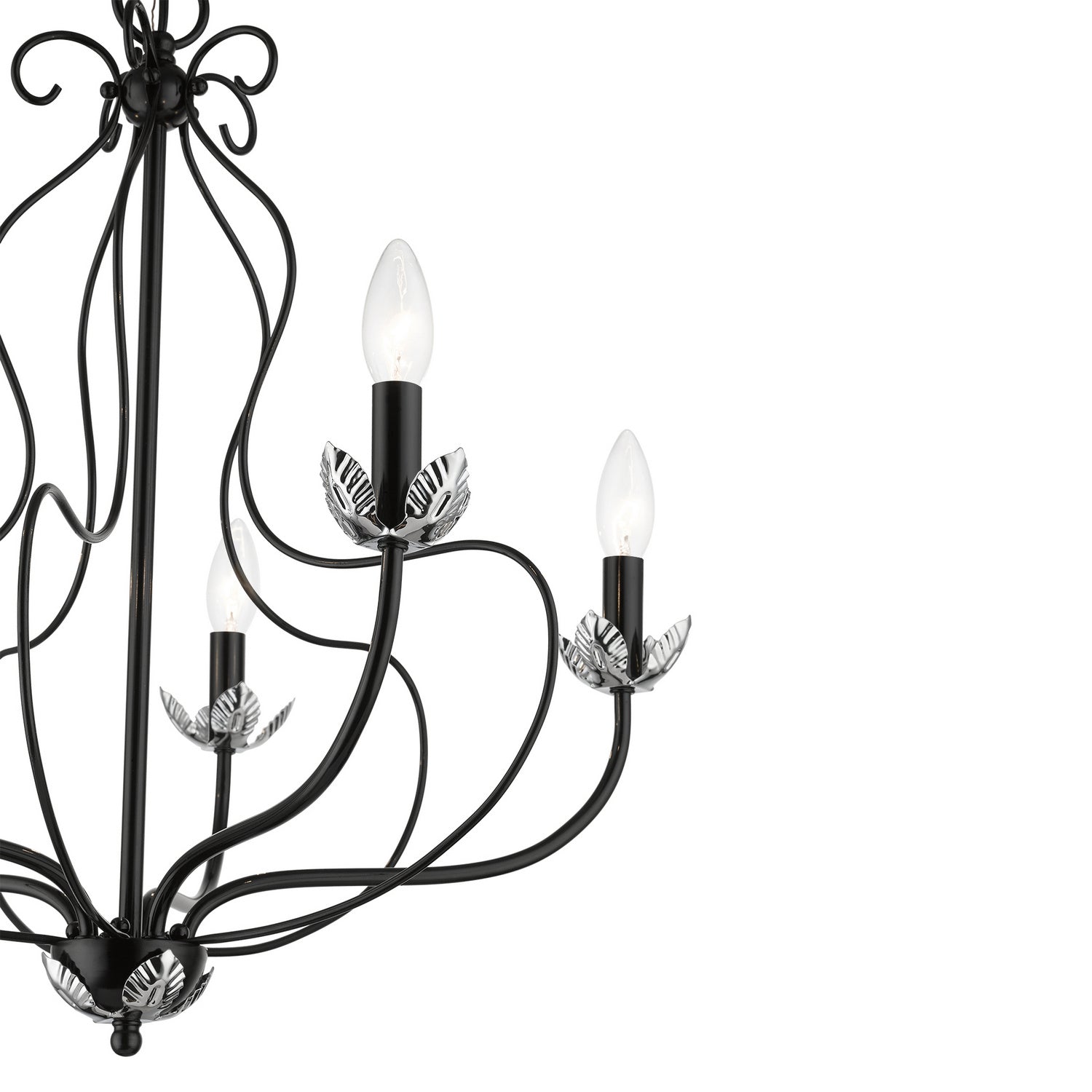 Livex Lighting - 42905-68 - Five Light Chandelier - Katarina - Shiny Black w/ Polished Chromes