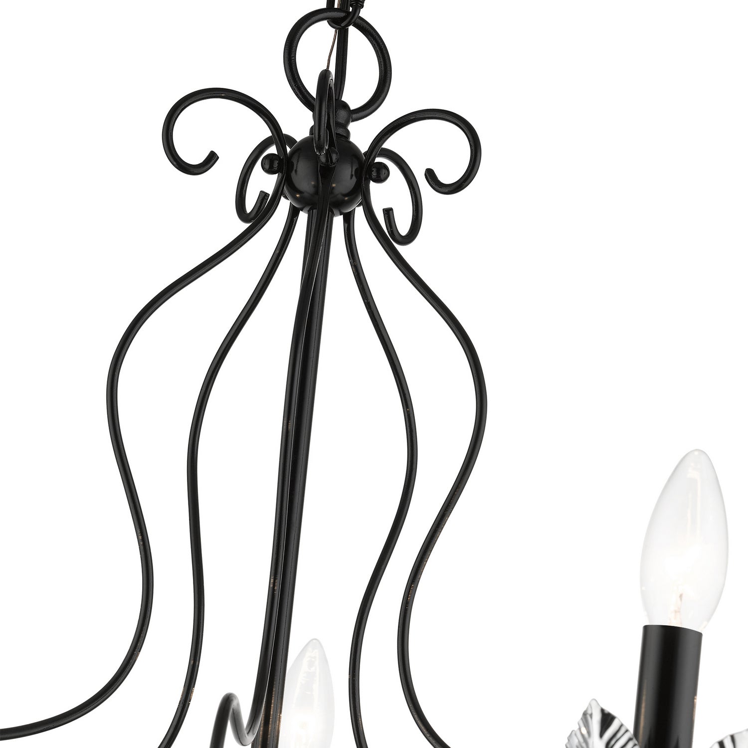 Livex Lighting - 42905-68 - Five Light Chandelier - Katarina - Shiny Black w/ Polished Chromes