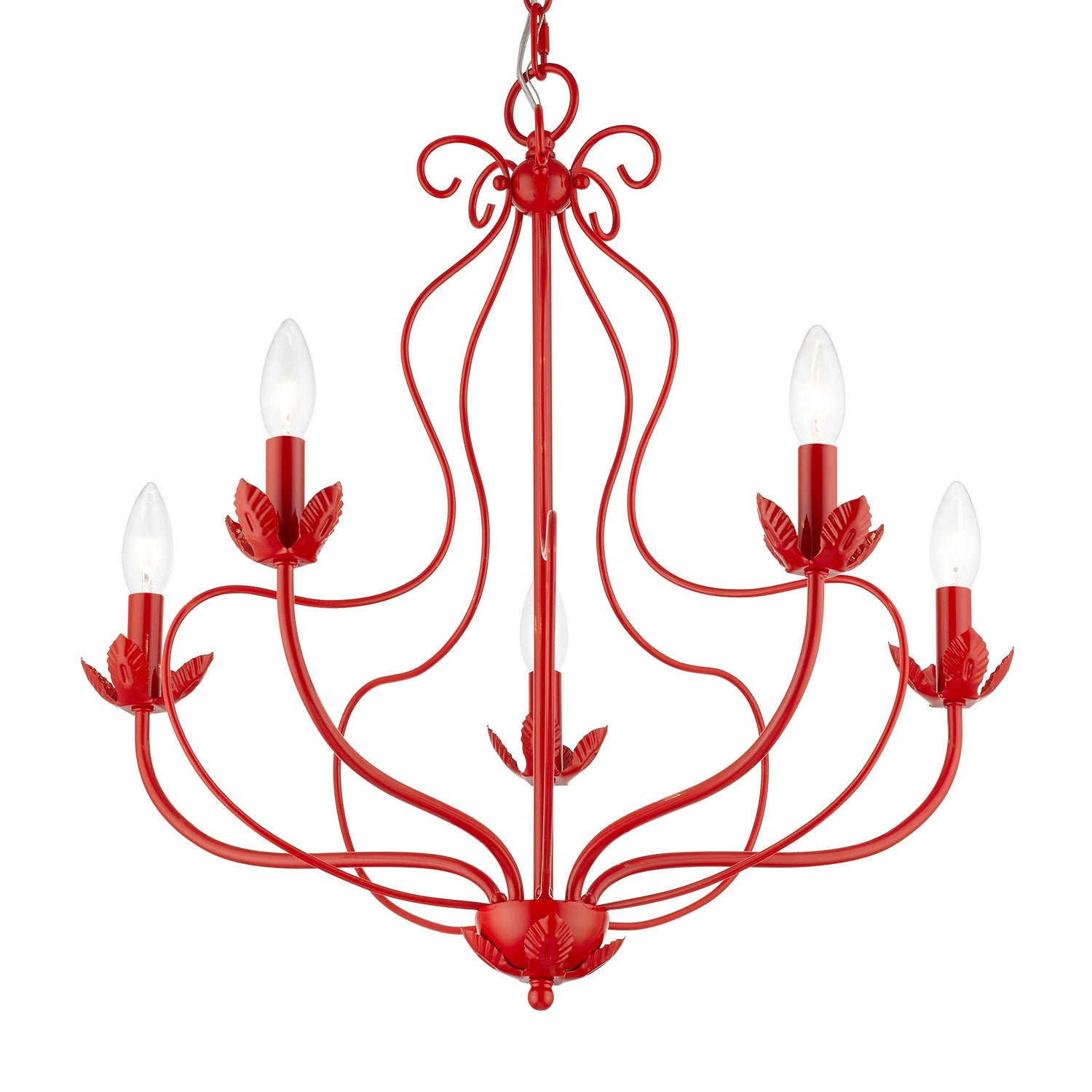 Livex Lighting - 42905-72 - Five Light Chandelier - Katarina - Shiny Red