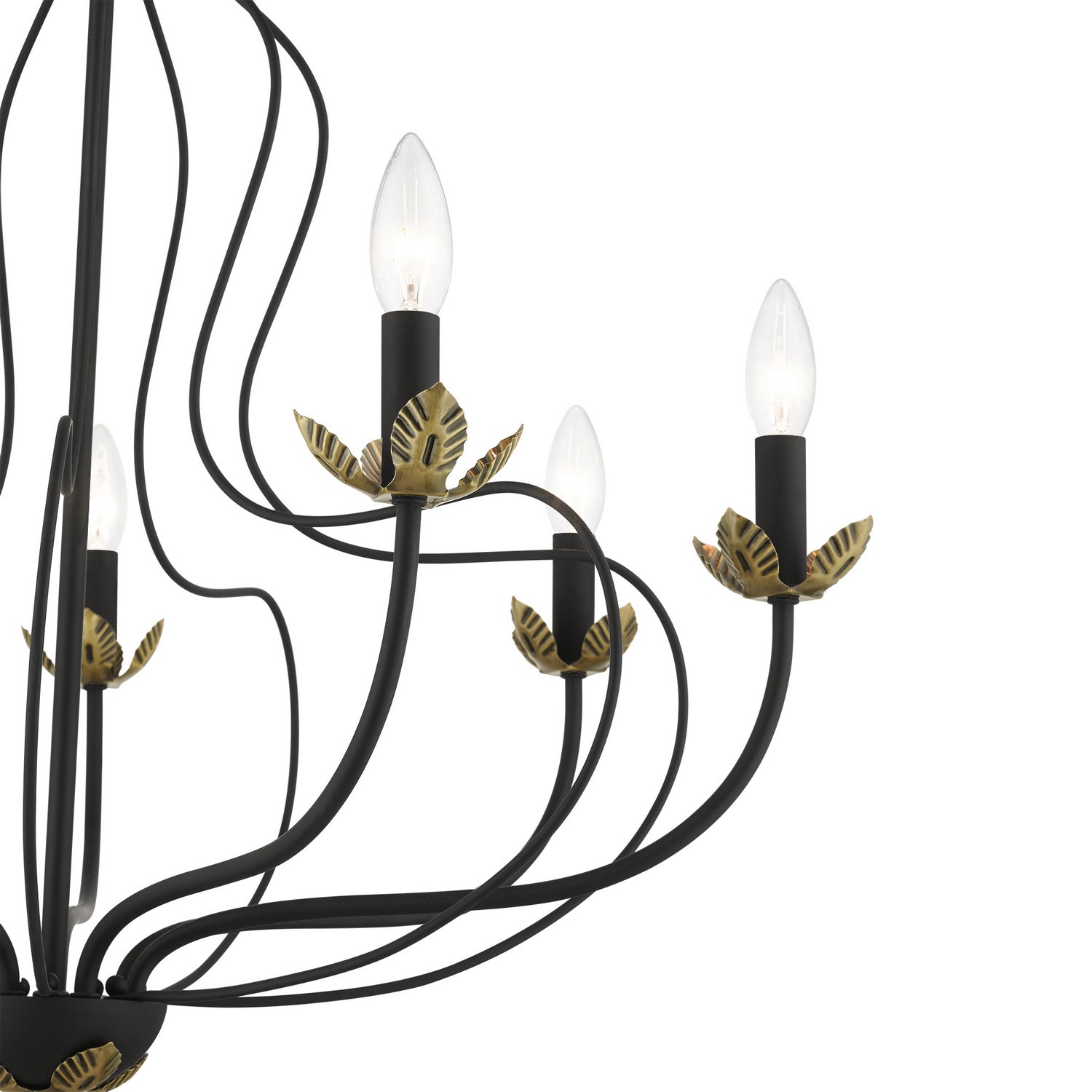 Livex Lighting - 42907-04 - Seven Light Chandelier - Katarina - Black w/ Antique Brasss