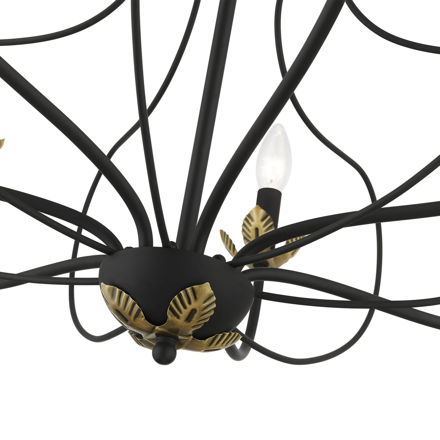 Livex Lighting - 42907-04 - Seven Light Chandelier - Katarina - Black w/ Antique Brasss