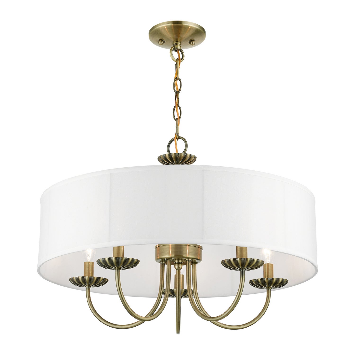 Livex Lighting - 42985-01 - Five Light Pendant - Brookdale - Antique Brass