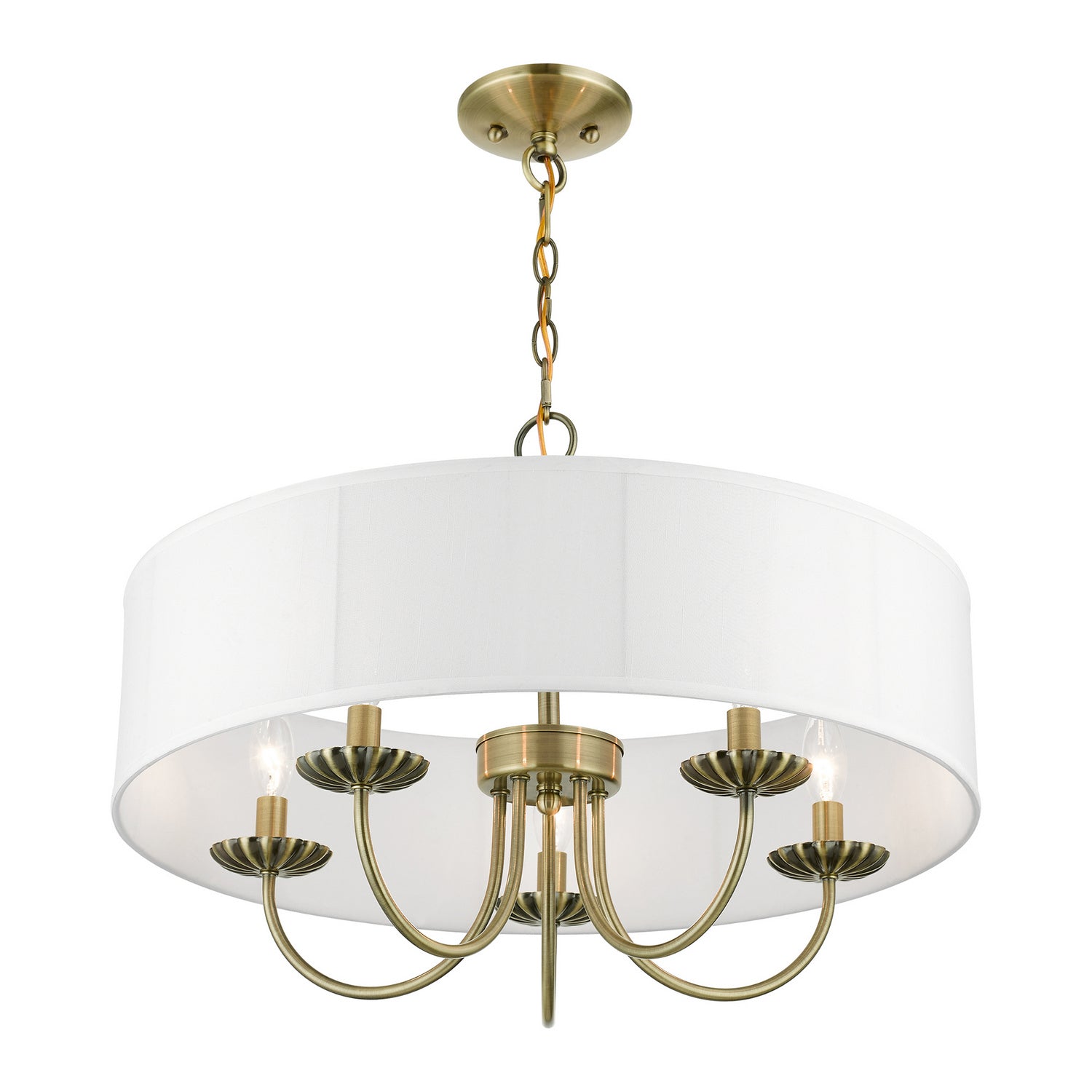Livex Lighting - 42985-01 - Five Light Pendant - Brookdale - Antique Brass