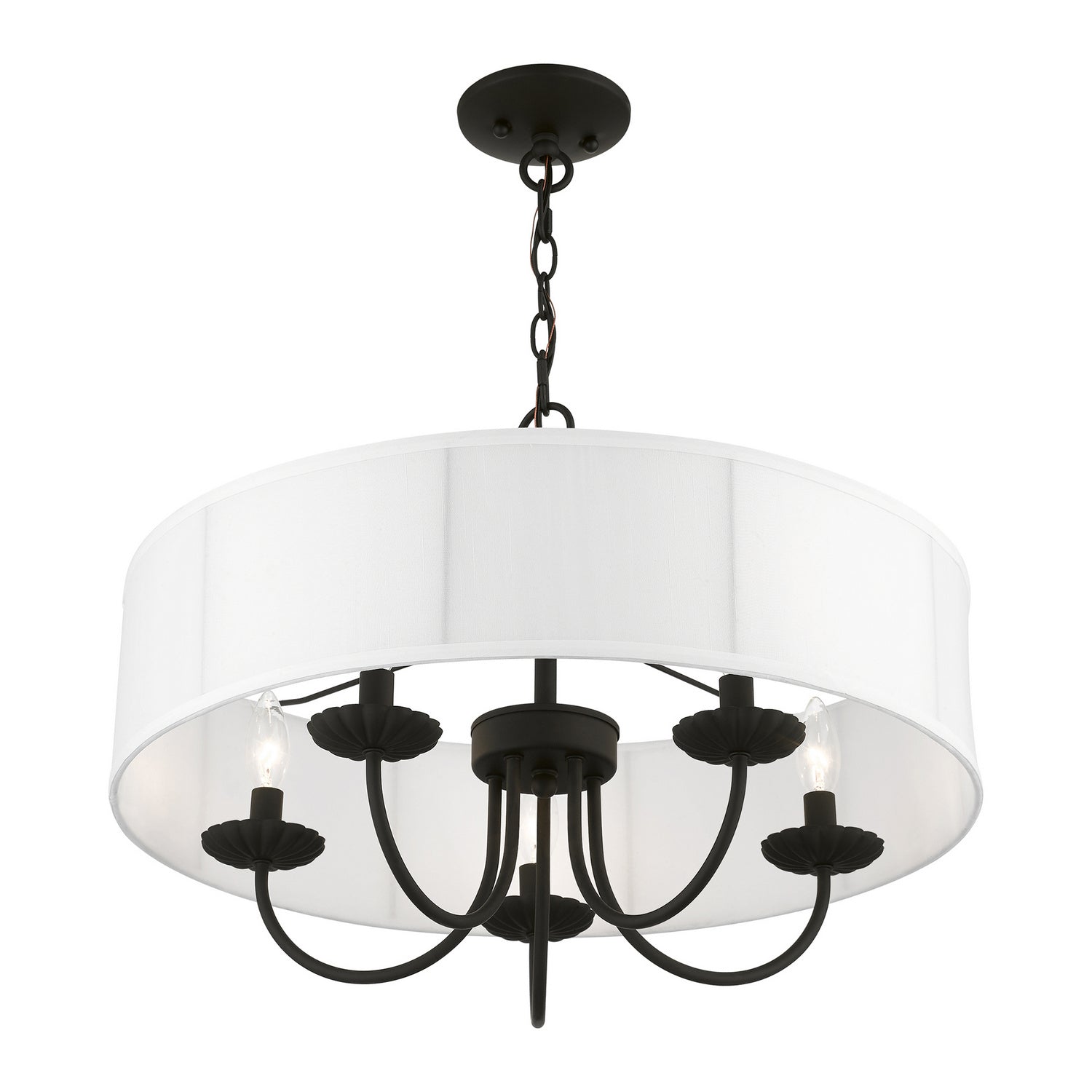 Livex Lighting - 42985-04 - Five Light Pendant - Brookdale - Black