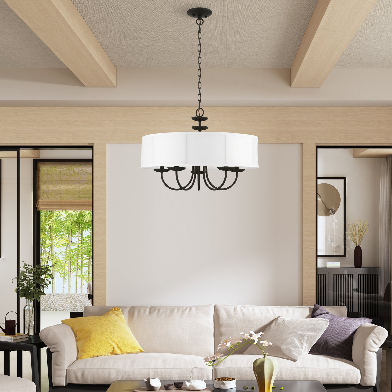 Livex Lighting - 42985-04 - Five Light Pendant - Brookdale - Black