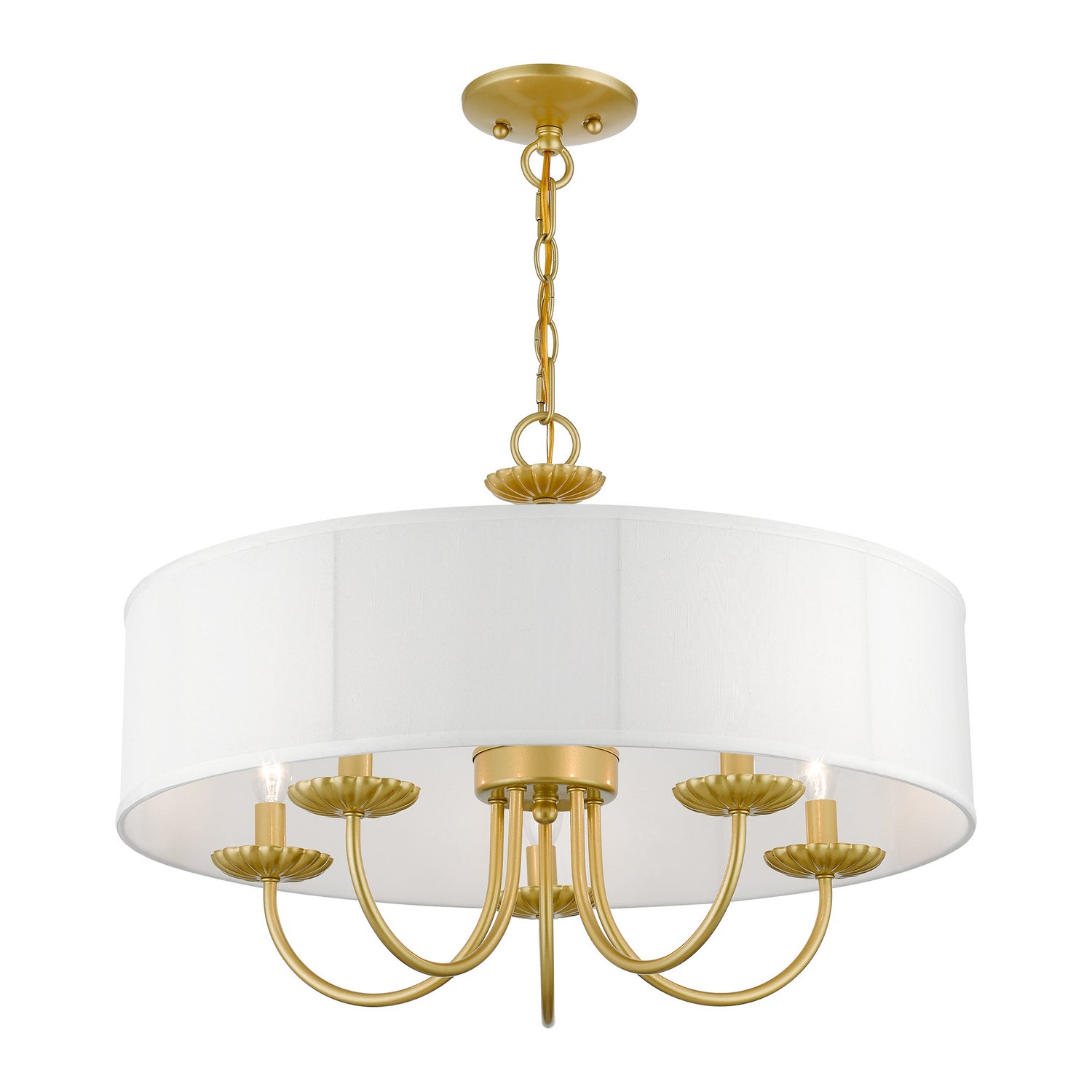 Livex Lighting - 42985-33 - Five Light Pendant - Brookdale - Soft Gold