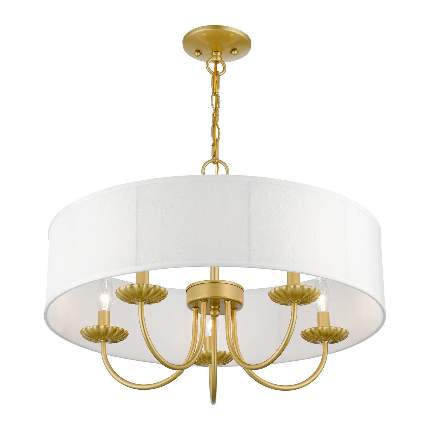 Livex Lighting - 42985-33 - Five Light Pendant - Brookdale - Soft Gold