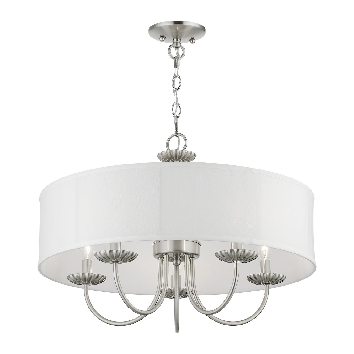Livex Lighting - 42985-91 - Five Light Pendant - Brookdale - Brushed Nickel