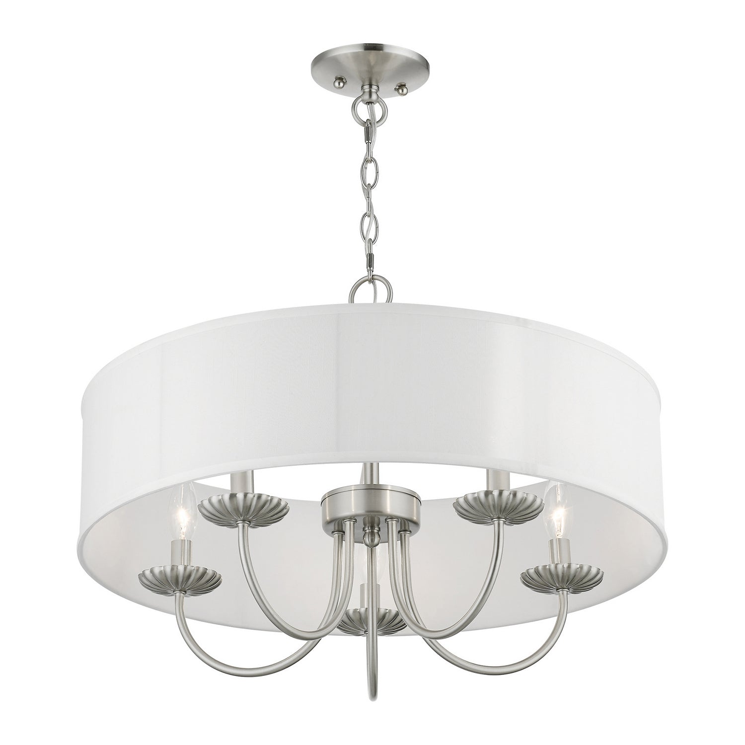 Livex Lighting - 42985-91 - Five Light Pendant - Brookdale - Brushed Nickel