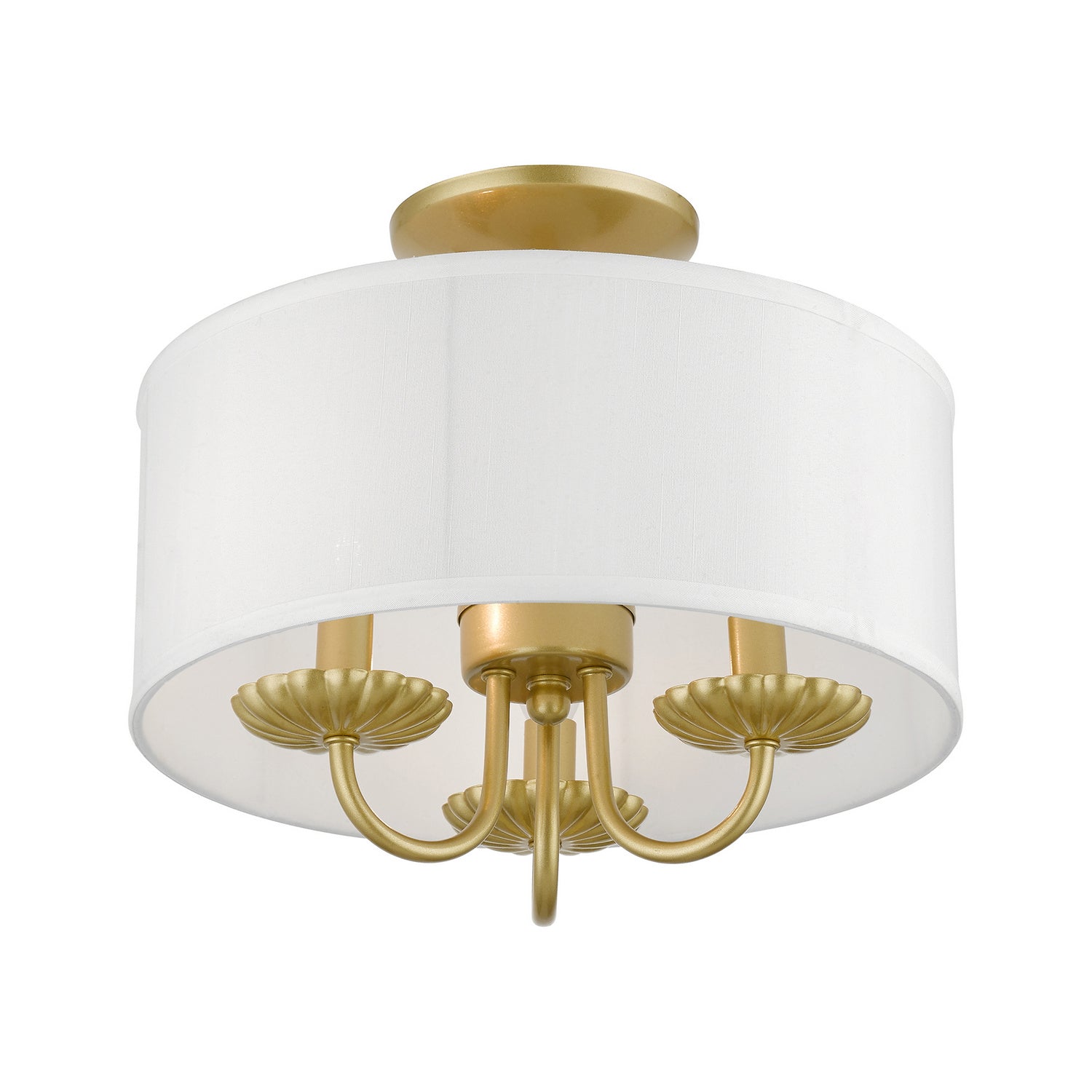 Livex Lighting - 42987-33 - Three Light Semi-Flush Mount - Brookdale - Soft Gold