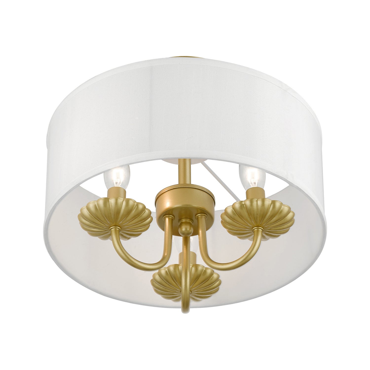Livex Lighting - 42987-33 - Three Light Semi-Flush Mount - Brookdale - Soft Gold