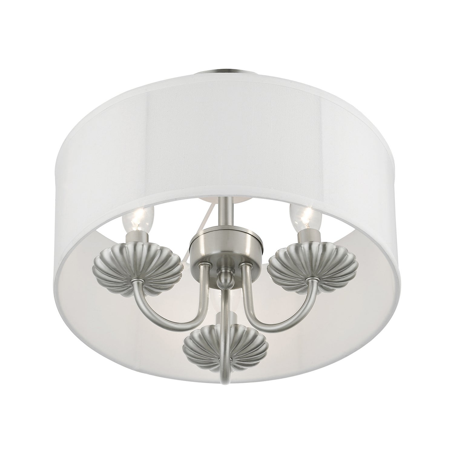 Livex Lighting - 42987-91 - Three Light Semi-Flush Mount - Brookdale - Brushed Nickel