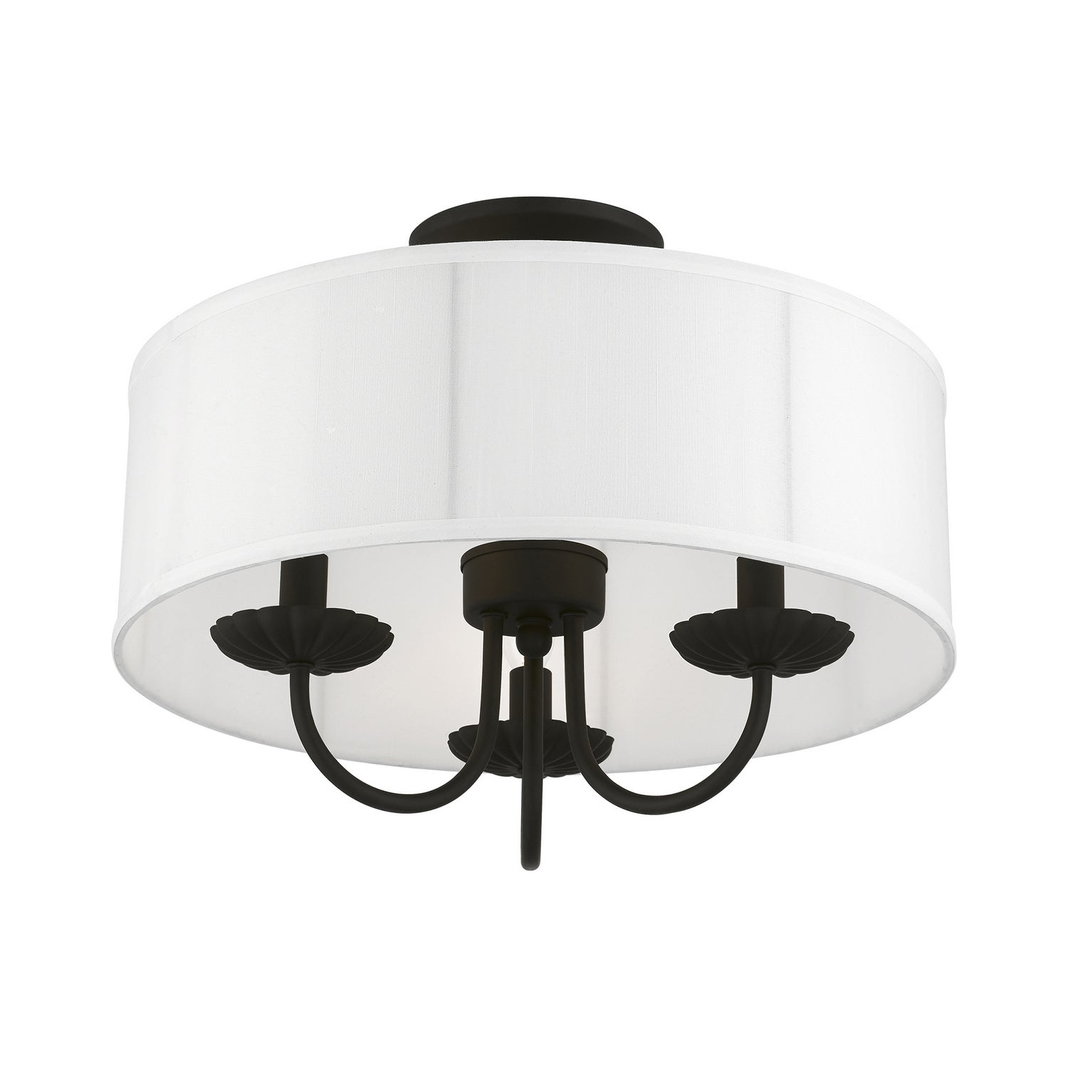 Livex Lighting - 42989-04 - Three Light Semi-Flush Mount - Brookdale - Black