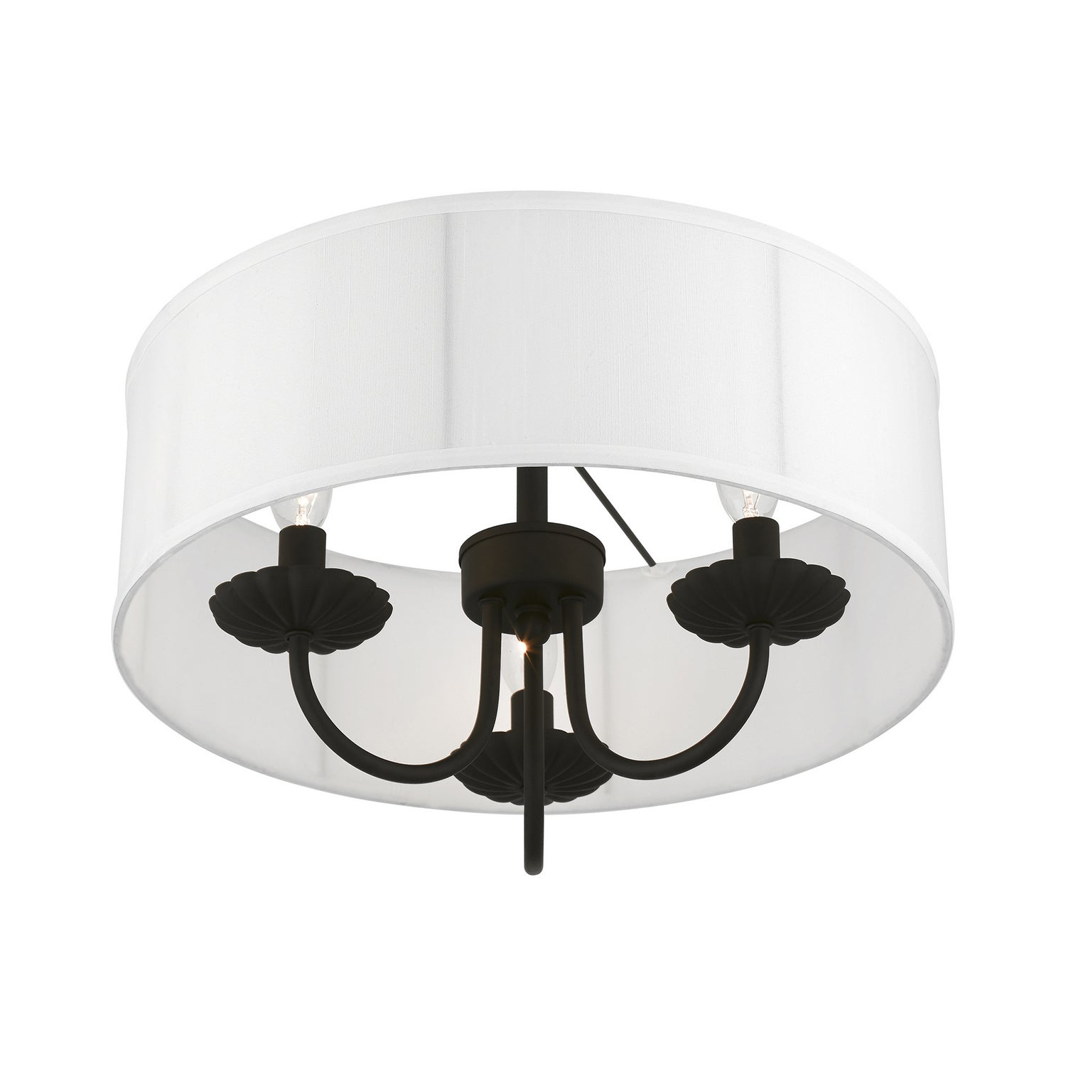 Livex Lighting - 42989-04 - Three Light Semi-Flush Mount - Brookdale - Black