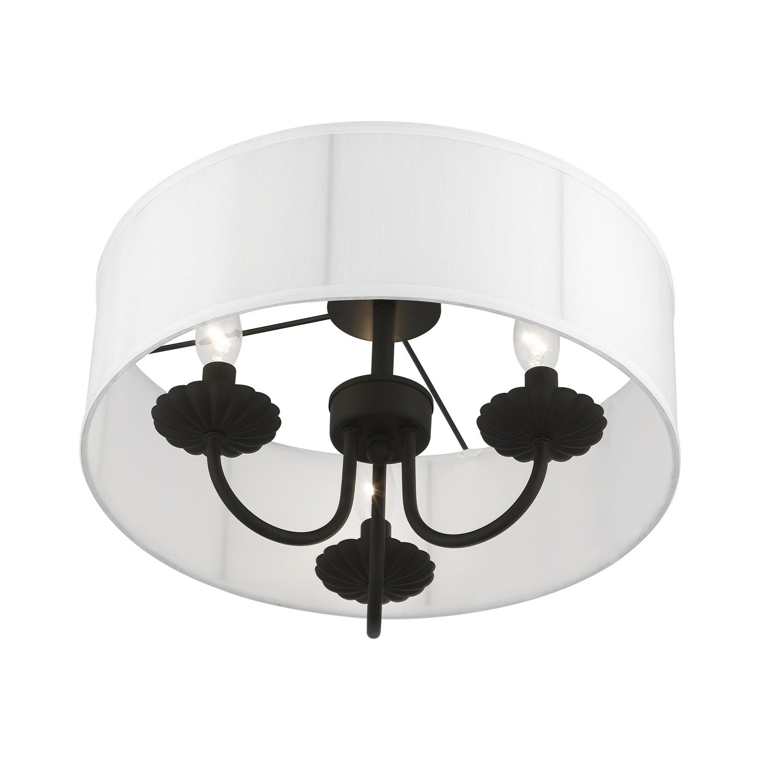 Livex Lighting - 42989-04 - Three Light Semi-Flush Mount - Brookdale - Black