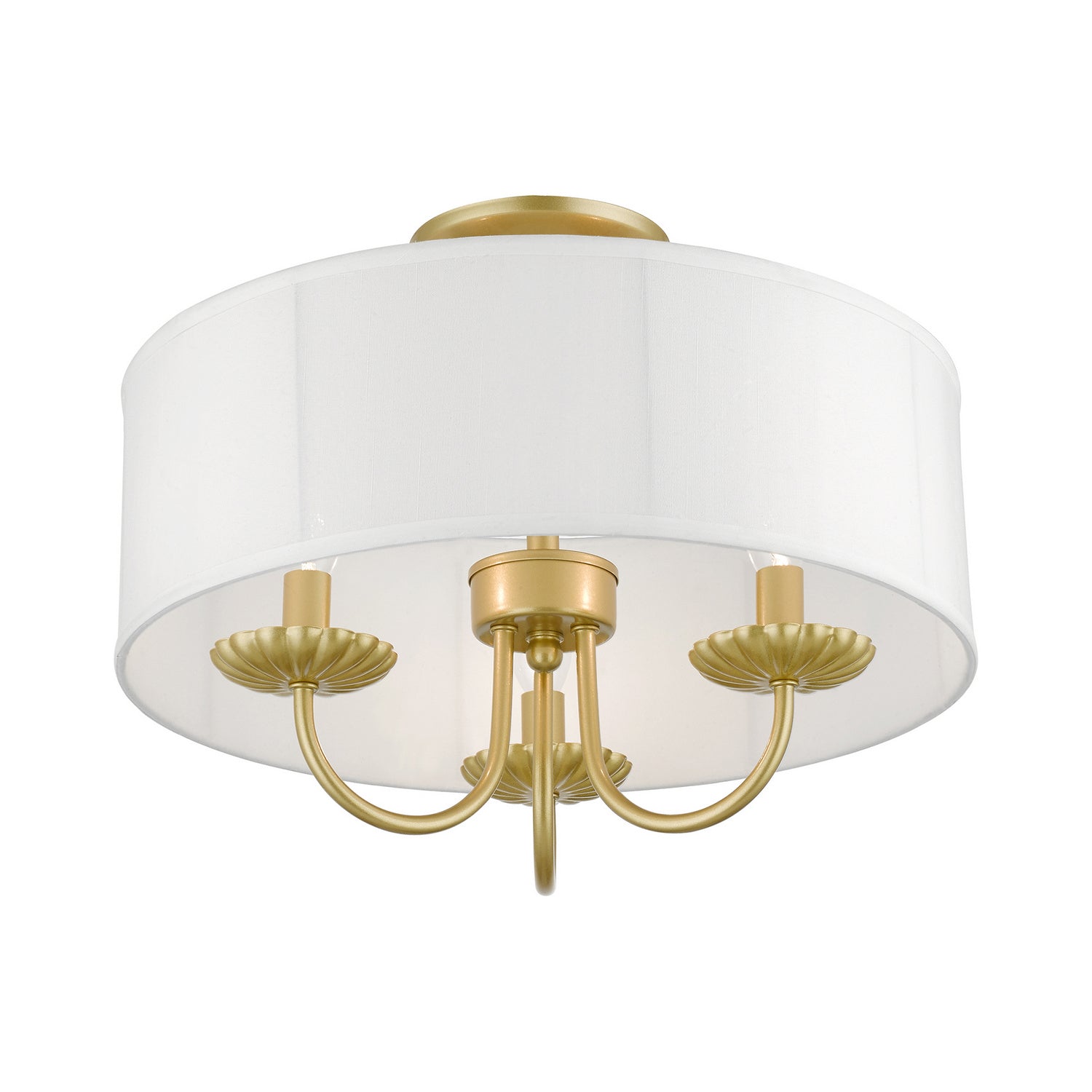 Livex Lighting - 42989-33 - Three Light Semi-Flush Mount - Brookdale - Soft Gold
