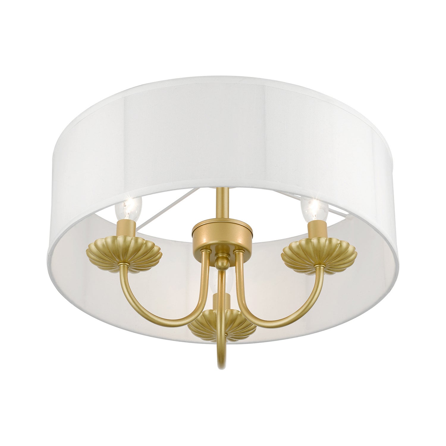 Livex Lighting - 42989-33 - Three Light Semi-Flush Mount - Brookdale - Soft Gold