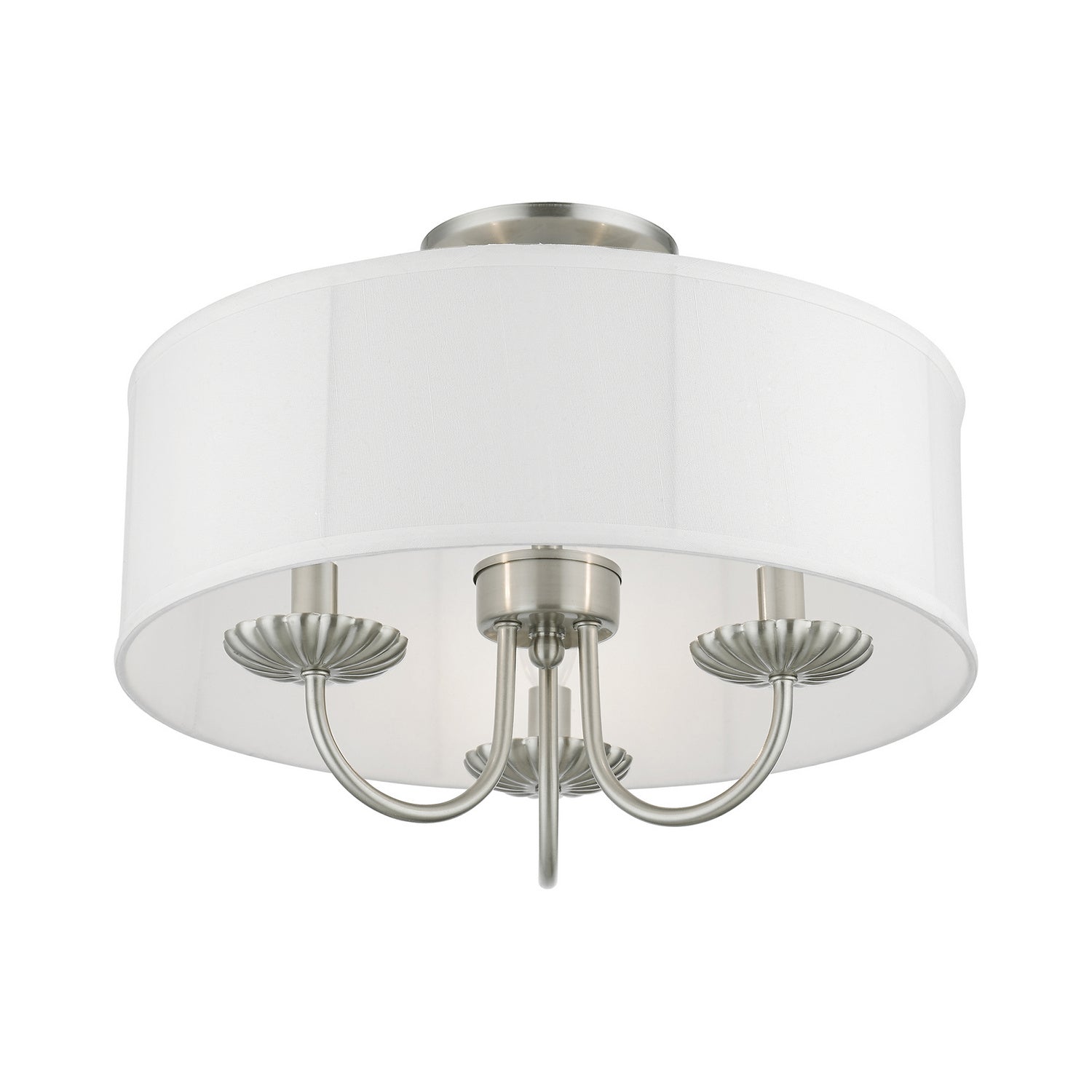 Livex Lighting - 42989-91 - Three Light Semi-Flush Mount - Brookdale - Brushed Nickel