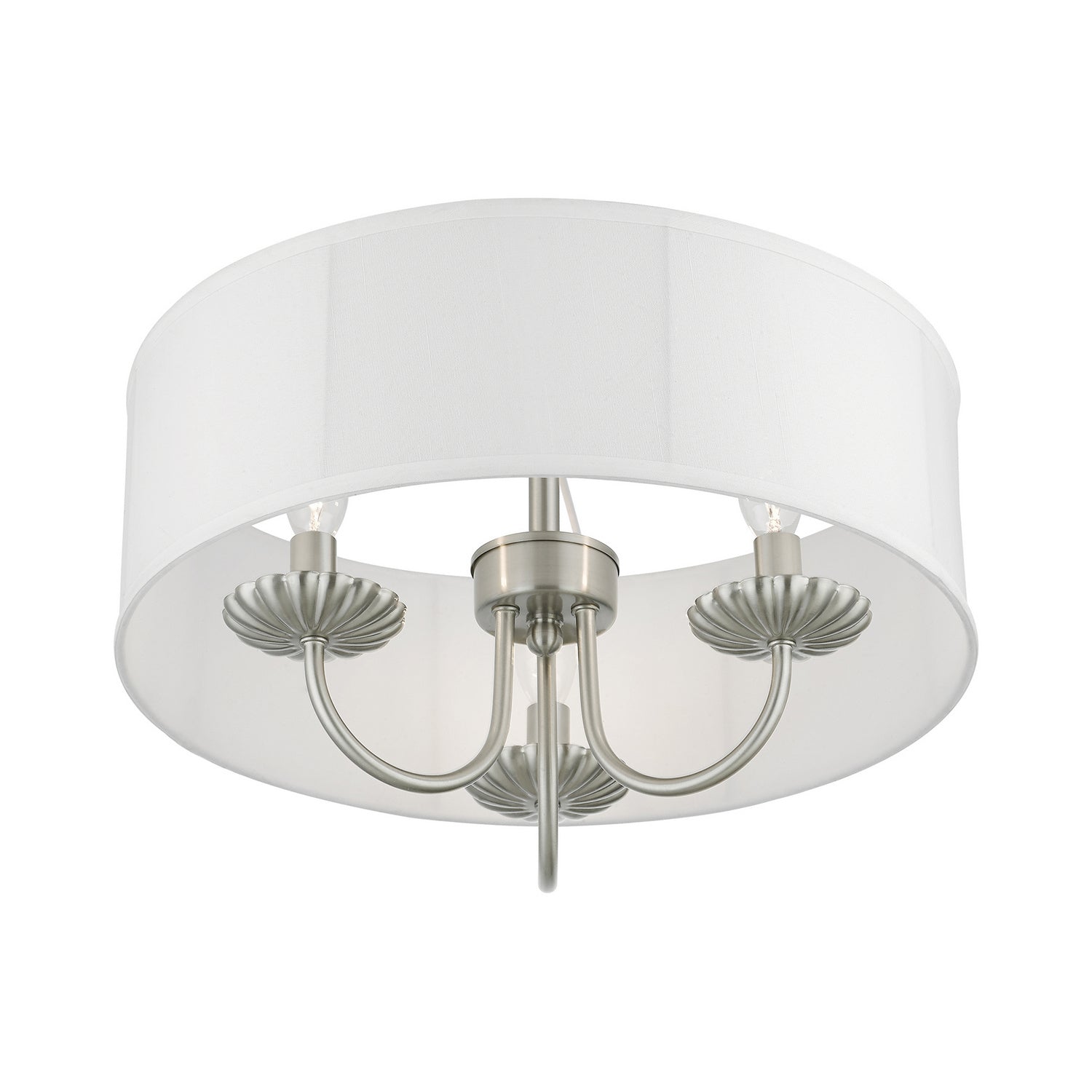 Livex Lighting - 42989-91 - Three Light Semi-Flush Mount - Brookdale - Brushed Nickel