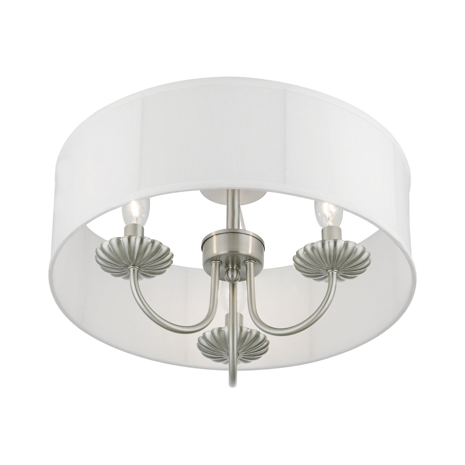 Livex Lighting - 42989-91 - Three Light Semi-Flush Mount - Brookdale - Brushed Nickel