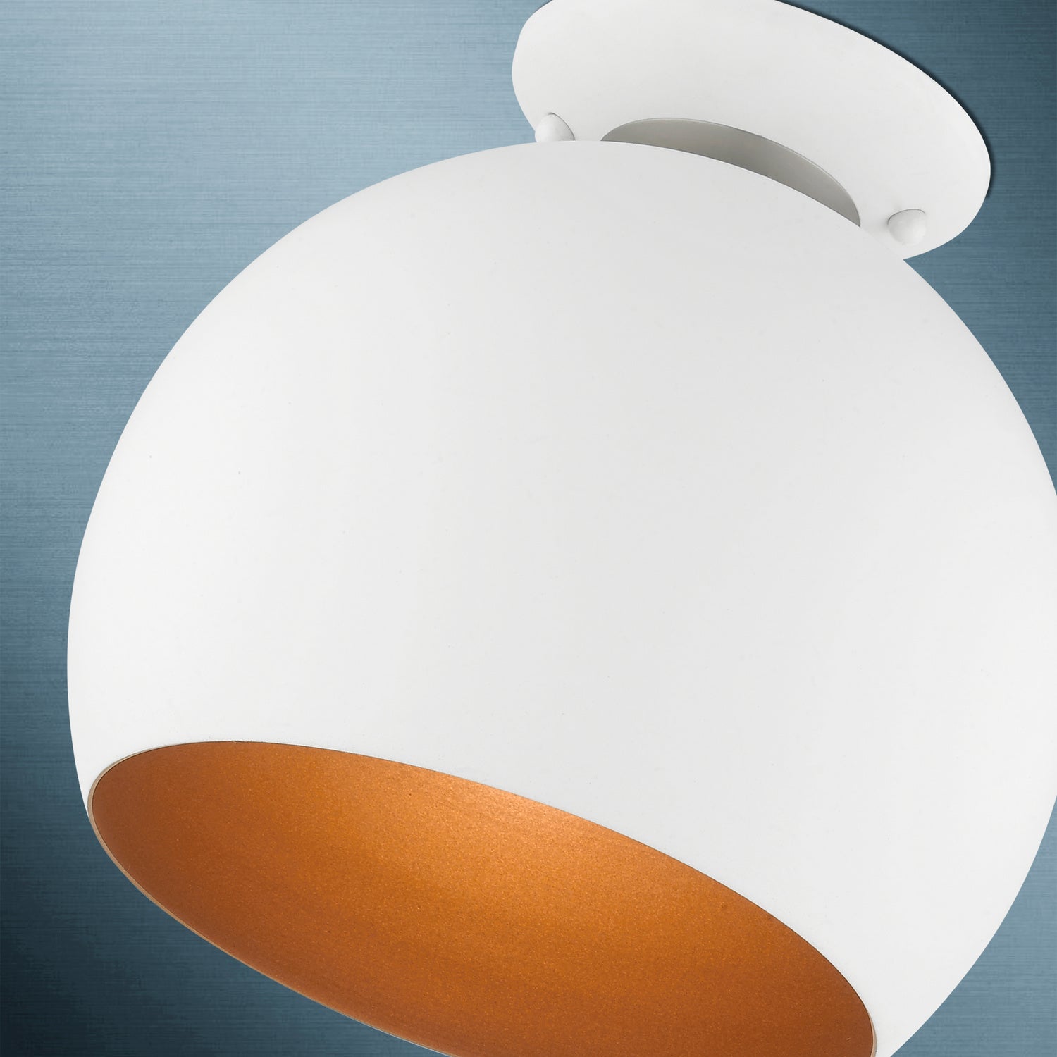 Livex Lighting - 43390-03 - One Light Semi-Flush Mount - Piedmont - White w/ Brushed Nickels